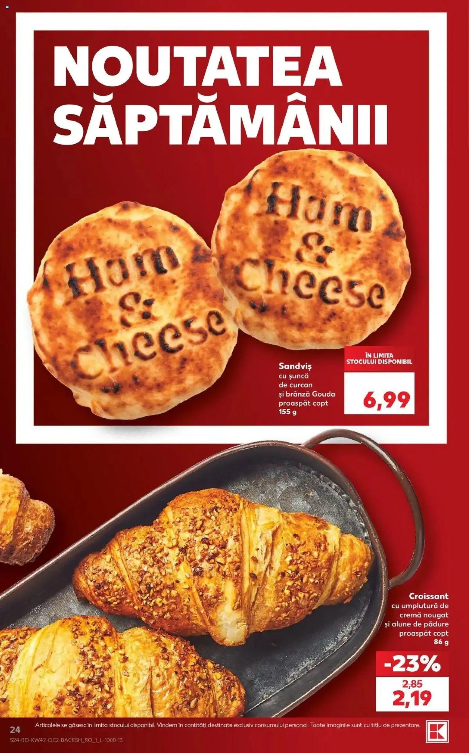 Catalog Kaufland 14 - 19 Octombrie 2026 | Pagina 24 | Produse: Croissant, Alune, Cremă, Gouda