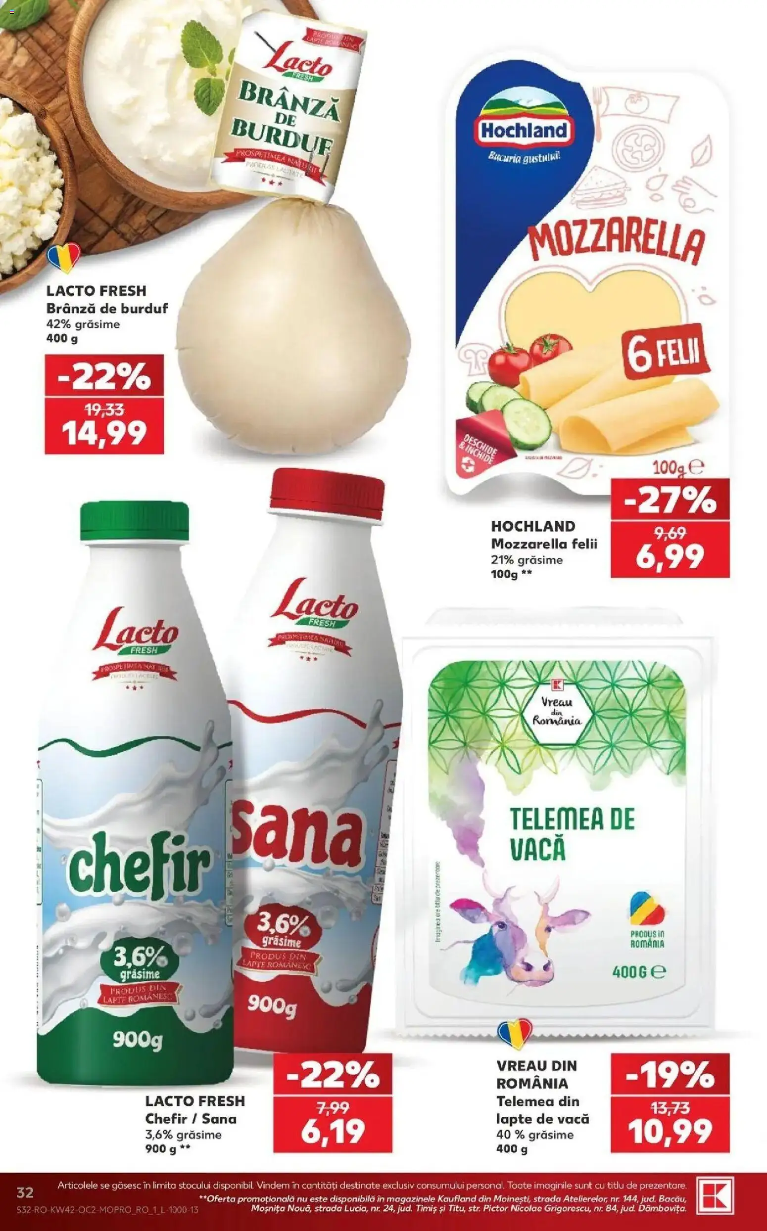 Catalog Kaufland 14 - 19 Octombrie 2026 | Pagina 32 | Produse: Mozzarella, Lapte, Brânză, Hochland
