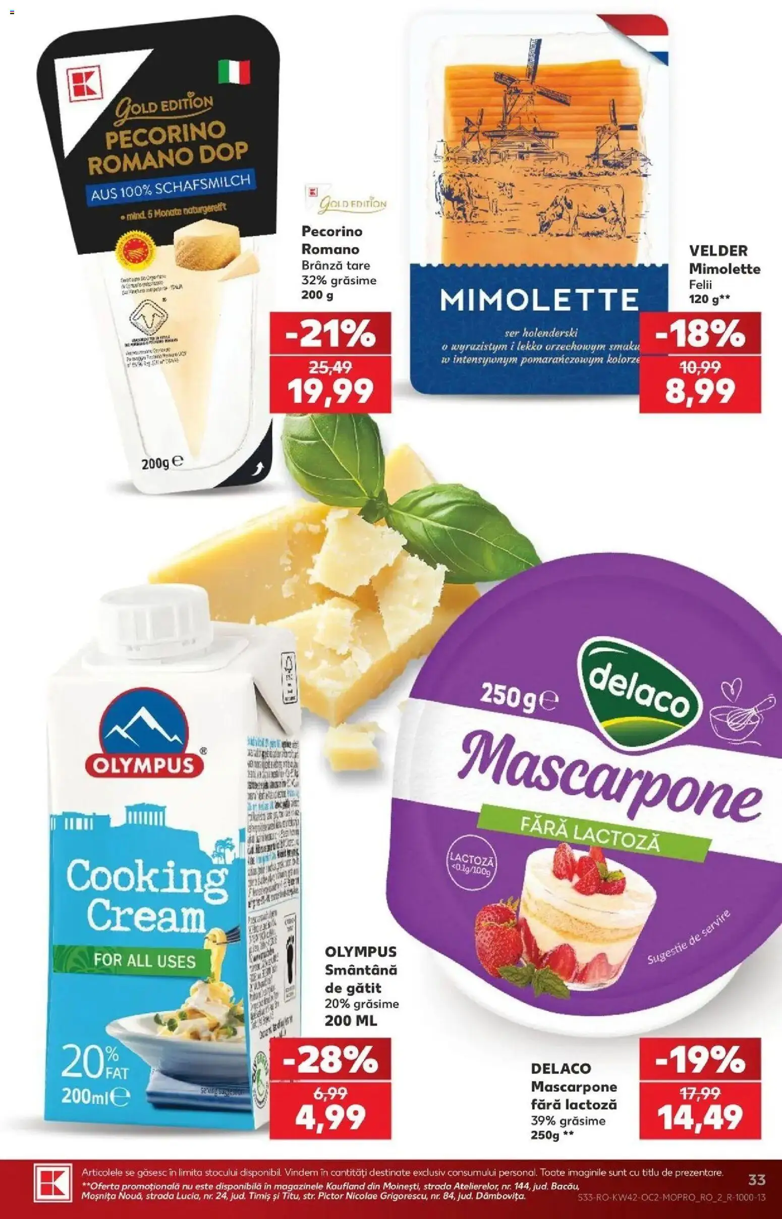 Catalog Kaufland 14 - 19 Octombrie 2026 | Pagina 33 | Produse: Delaco, Brânză, Mascarpone, Smântână
