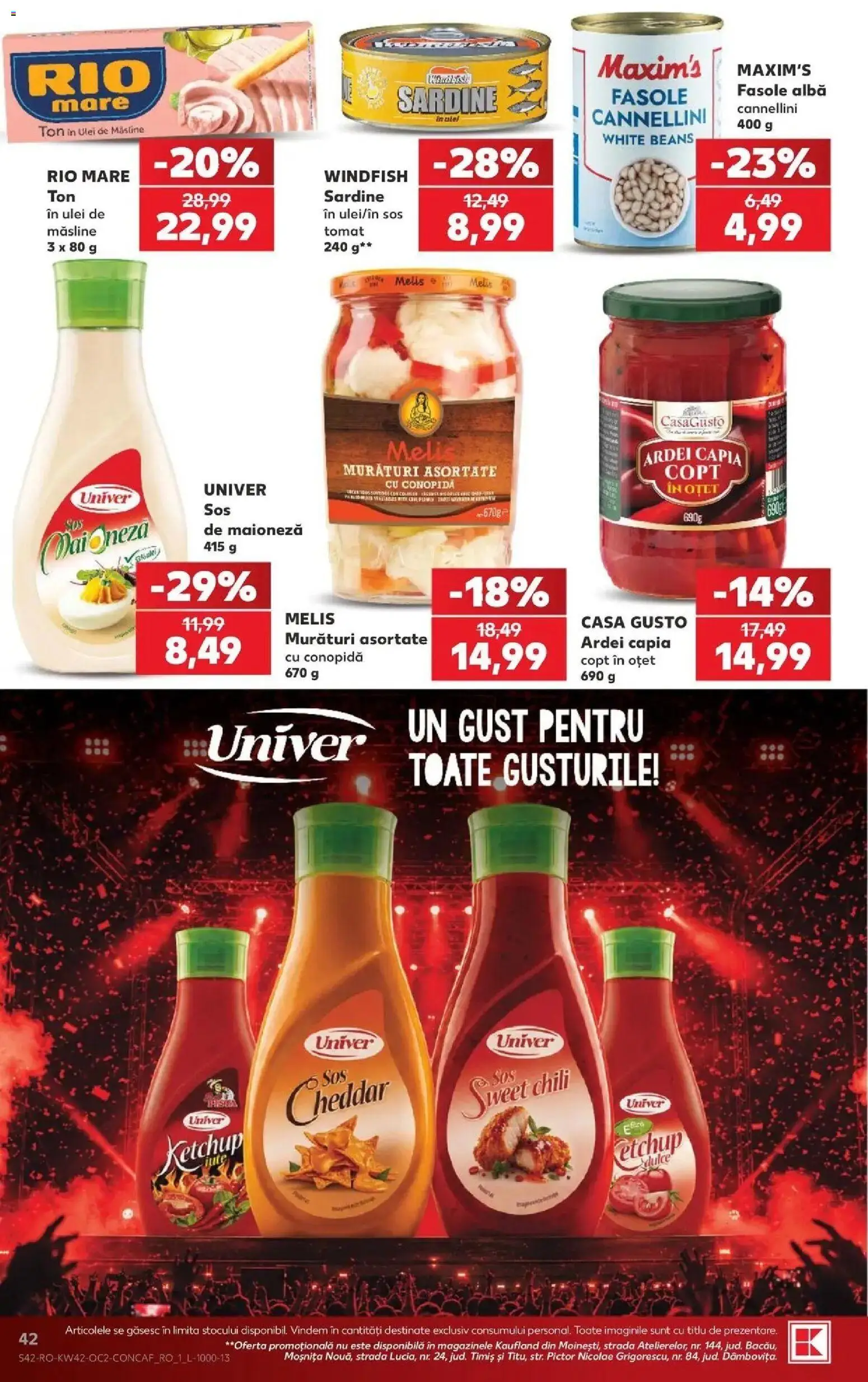 Catalog Kaufland 14 - 19 Octombrie 2026 | Pagina 42 | Produse: Măsline, Ardei capia, Fasole albă, Maioneză