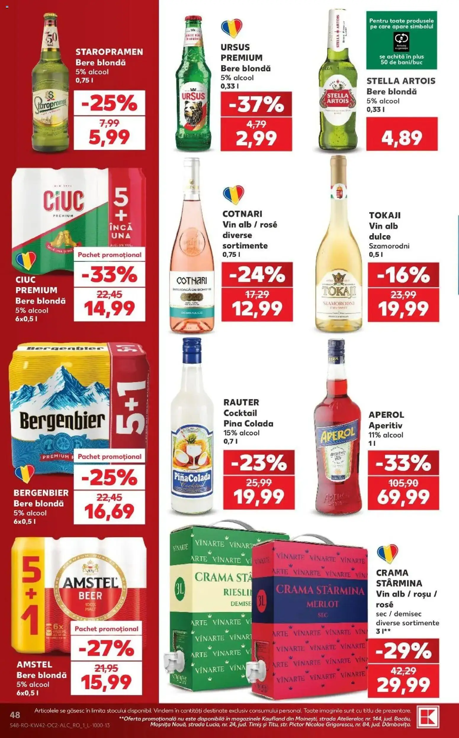 Catalog Kaufland 14 - 19 Octombrie 2026 | Pagina 48 | Produse: Premium, Ursus, Staropramen, Vin