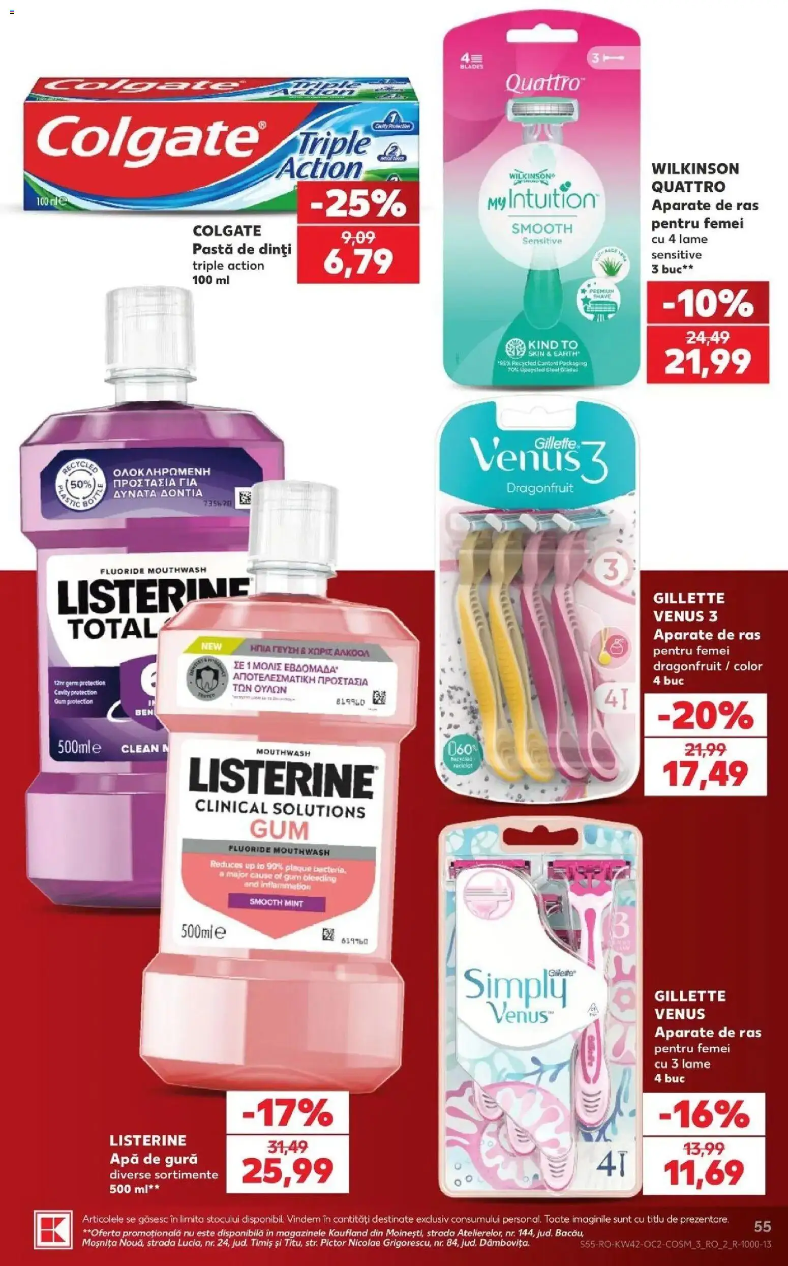 Catalog Kaufland 14 - 19 Octombrie 2026 | Pagina 55 | Produse: Clean, Pastă de dinți, Apă de gură, Apă