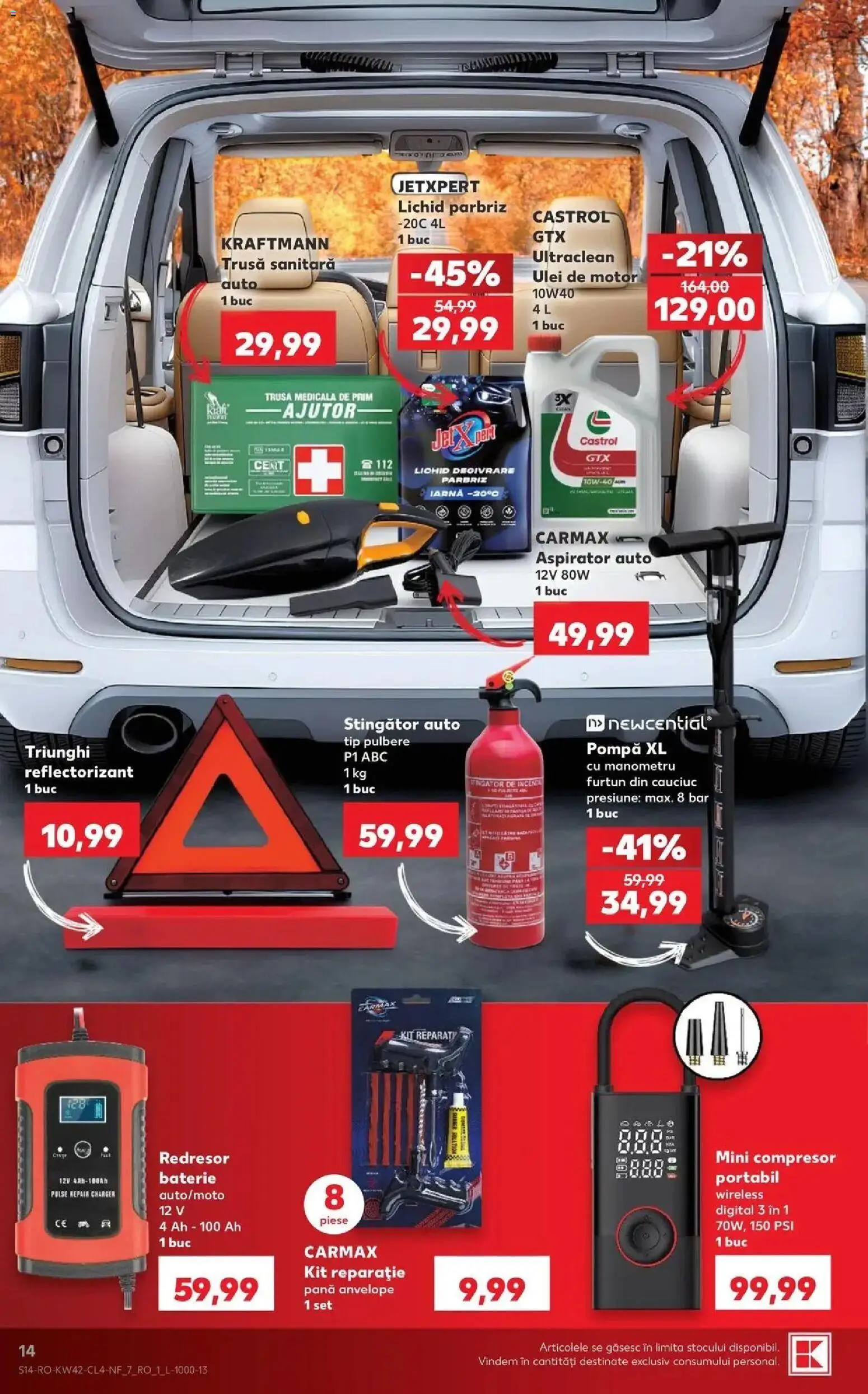 Catalog Kaufland 14 - 19 Octombrie 2026 | Pagina 14 | Produse: Parbriz, Aspirator, Manometru, Ulei