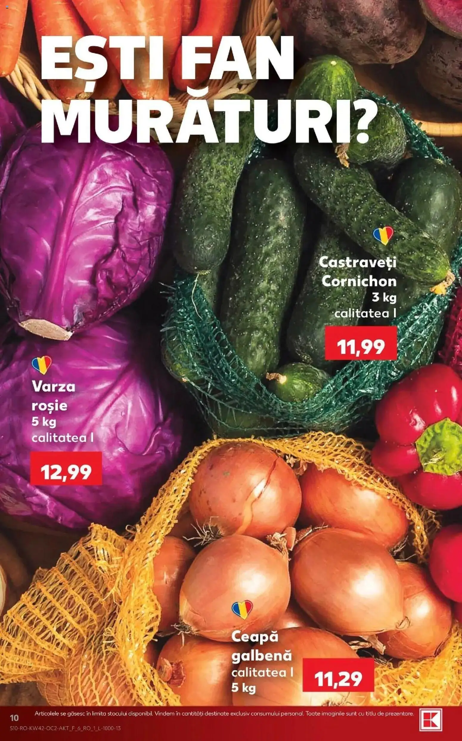 Catalog Kaufland 14 - 19 Octombrie 2026 | Pagina 10 | Produse: Varză, Ceapă galbenă, Castraveți, Ceapă