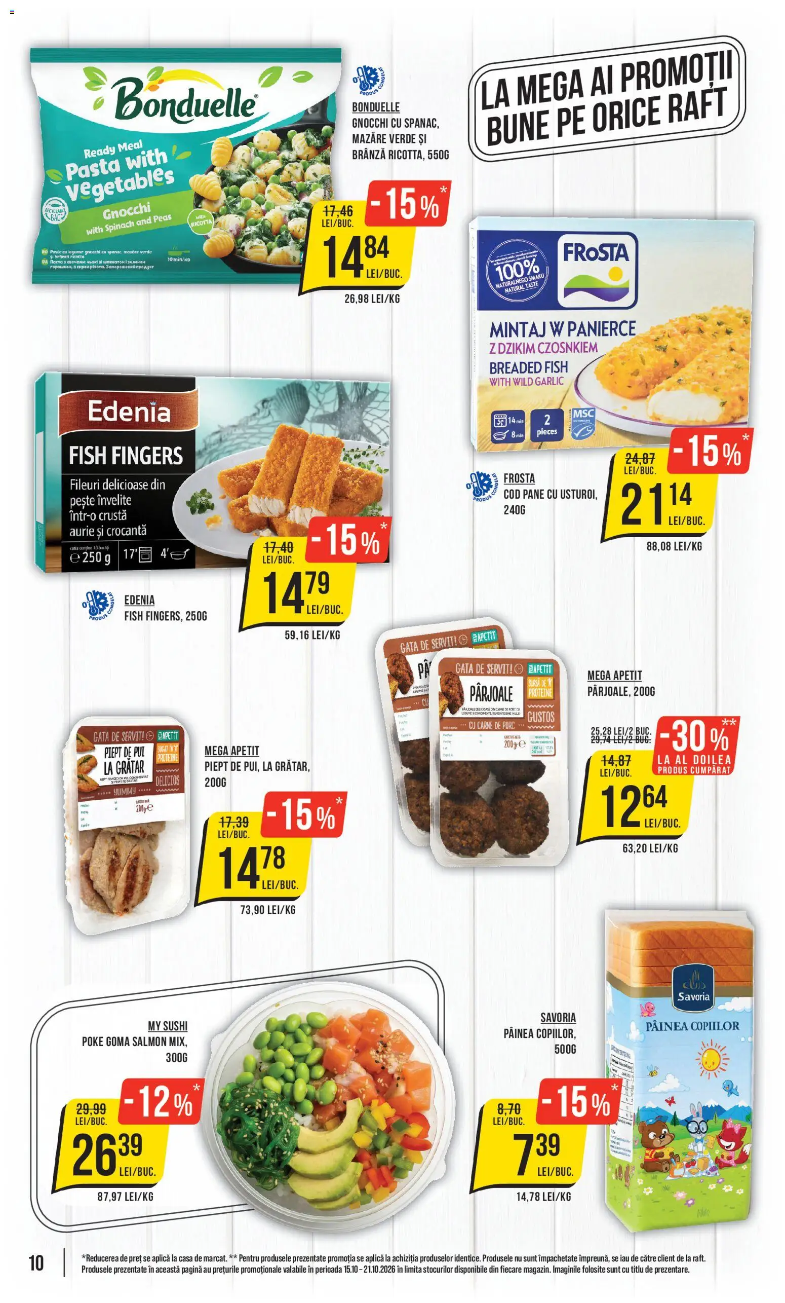 Catalog Mega Image 15 - 20 Octombrie 2026 | Pagina 10 | Produse: Mazăre, Aplică, Pui, Carne De Porc