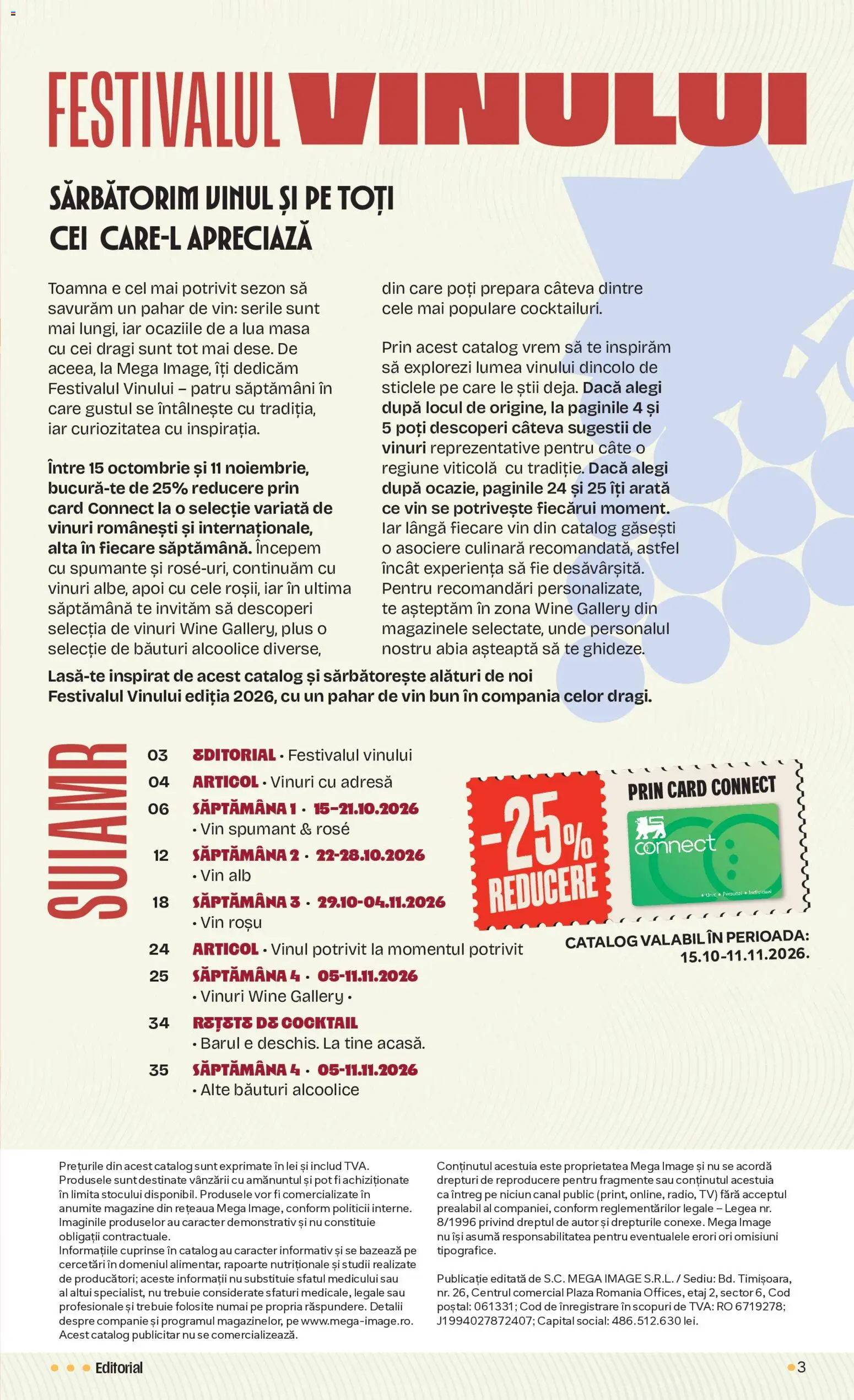 Catalog Mega Image 15 Octombrie - 10 Noiembrie 2026 | Pagina 3 | Produse: Vin rosu, Masă, Vin, Plus