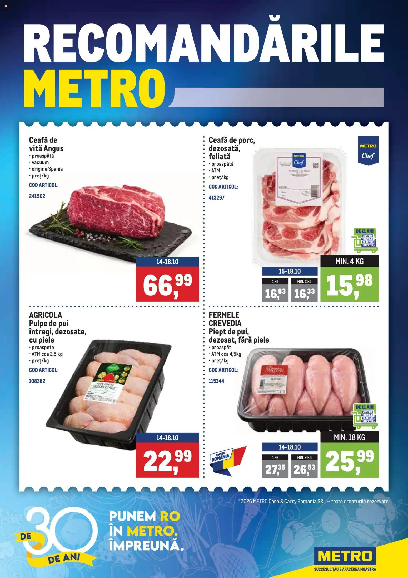 Catalog METRO 12 - 18 Octombrie 2026 | Pagina 1 | Produse: Vită, Agricola, Pui