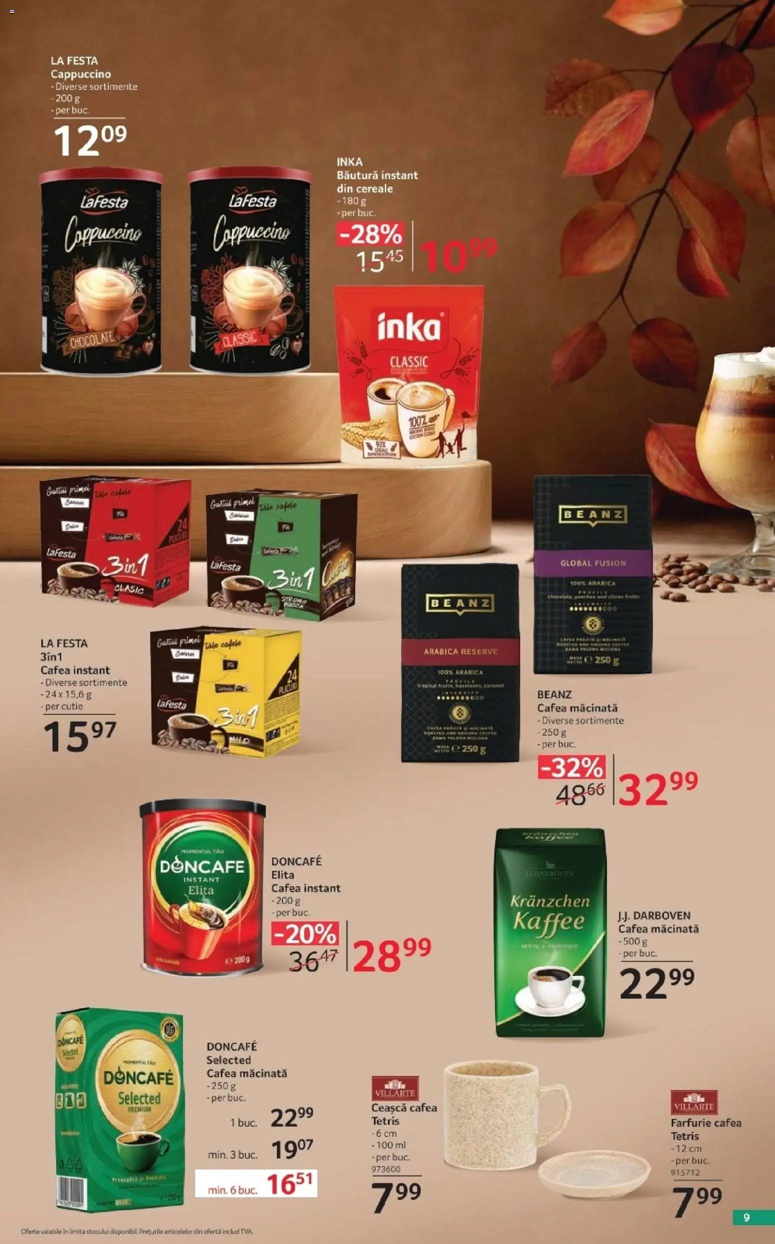 Catalog Selgros 2 - 28 Octombrie 2026 | Pagina 9 | Produse: Cafea macinata, Cutie, Cappuccino, Farfurie