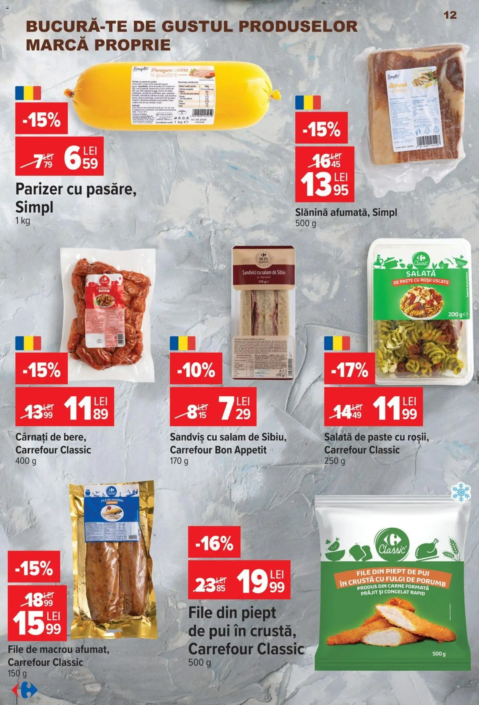Catalog Carrefour 14 - 26 Octombrie 2026 | Pagina 12 | Produse: Pui, Roșii, Parizer, Paste