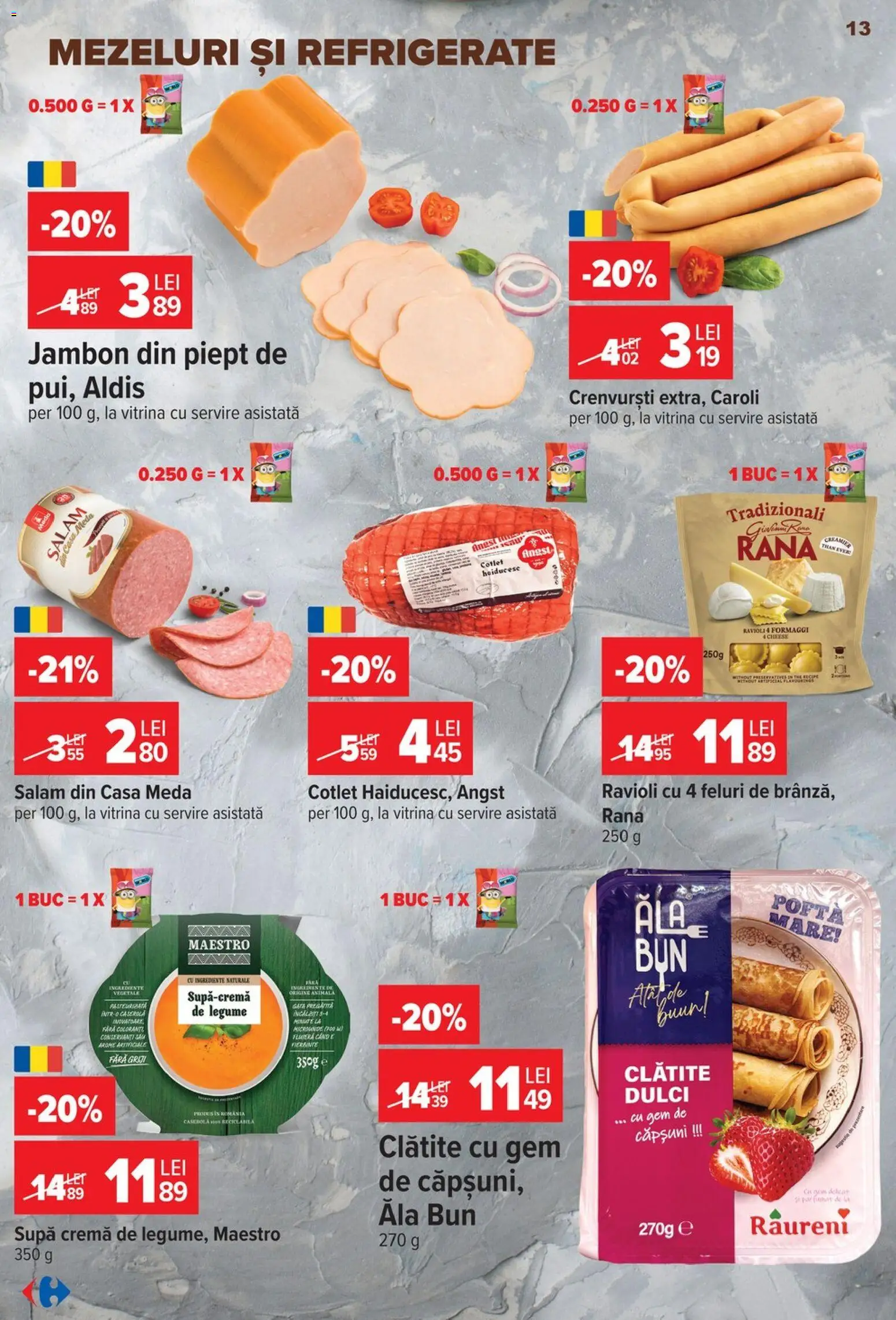 Catalog Carrefour 14 - 26 Octombrie 2026 | Pagina 13 | Produse: Gem, Salam, Căpșuni, Legume