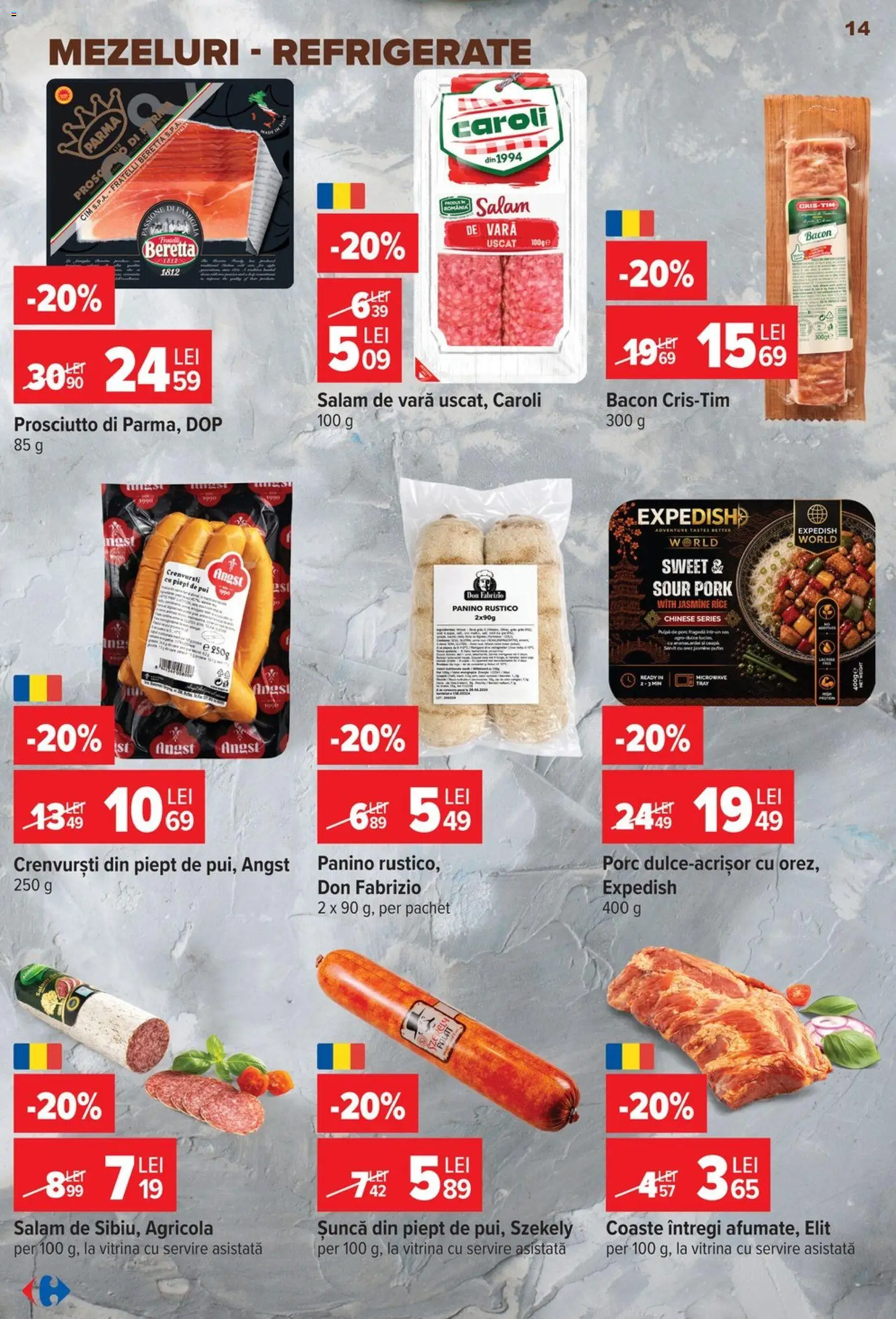 Catalog Carrefour 14 - 26 Octombrie 2026 | Pagina 14 | Produse: Agricola, Vitrină, Bacon, Salam