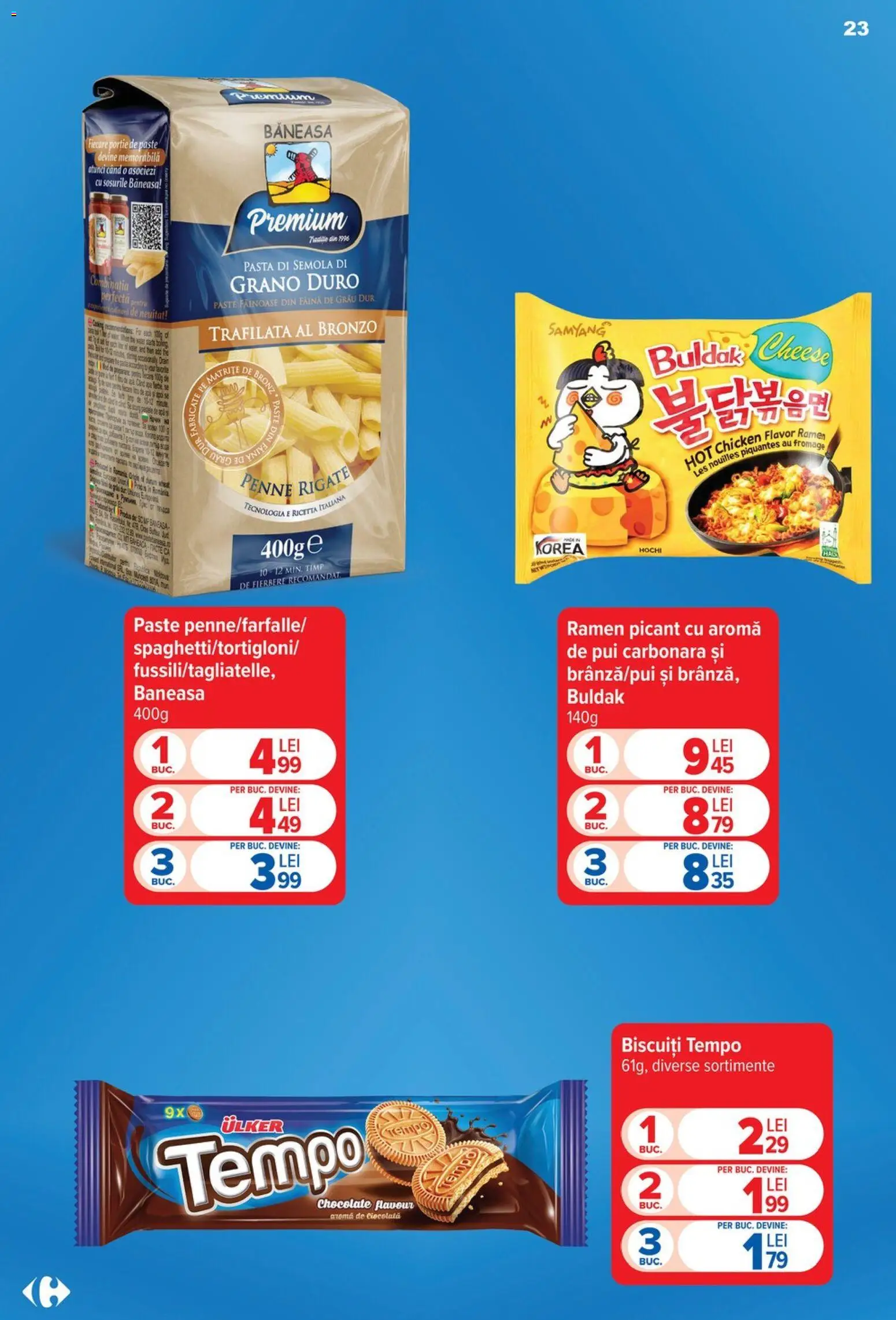 Catalog Carrefour 14 - 26 Octombrie 2026 | Pagina 23 | Produse: Premium, Pui, Paste, Biscuiți