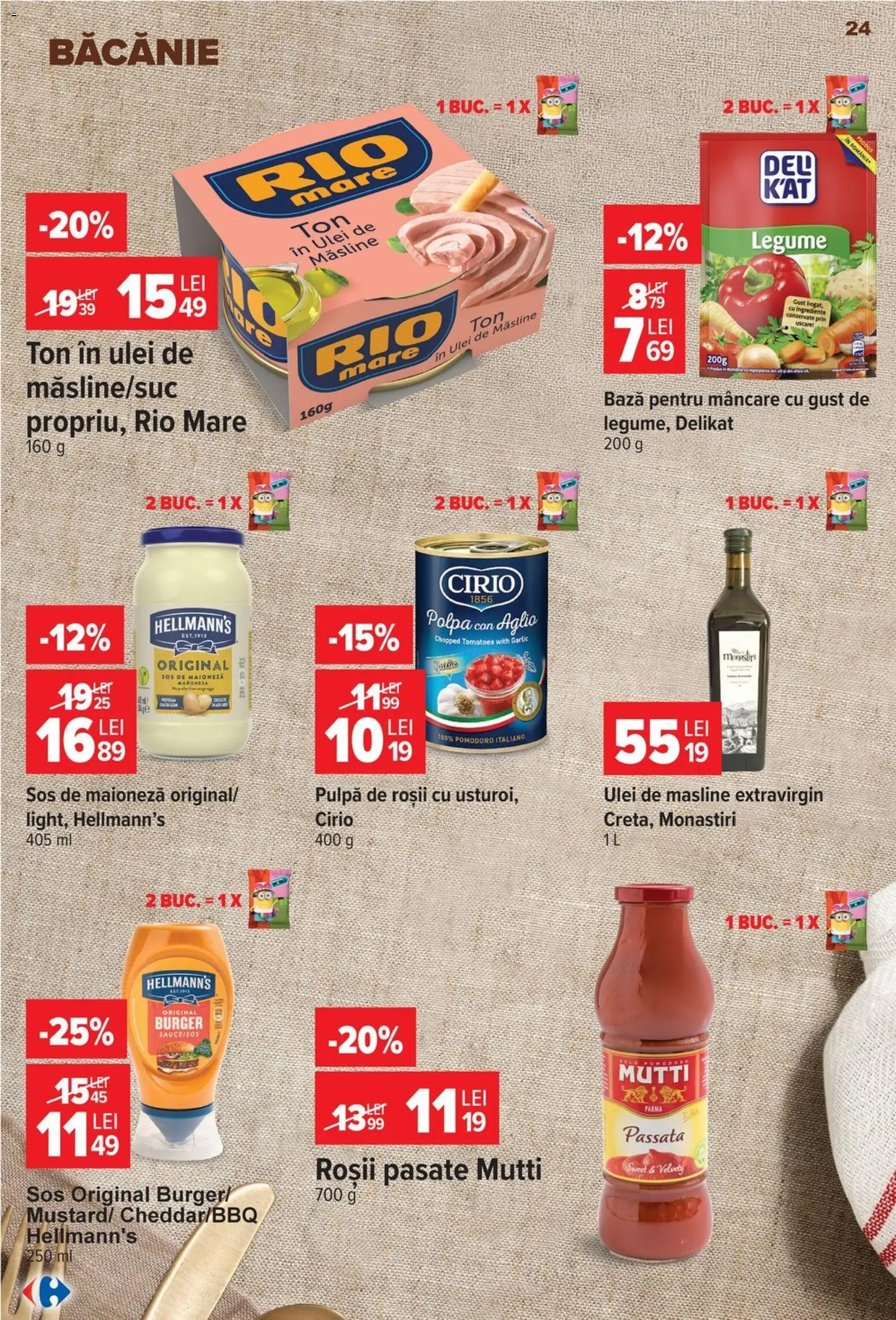 Catalog Carrefour 14 - 26 Octombrie 2026 | Pagina 24 | Produse: Măsline, Ulei, Burger, Legume