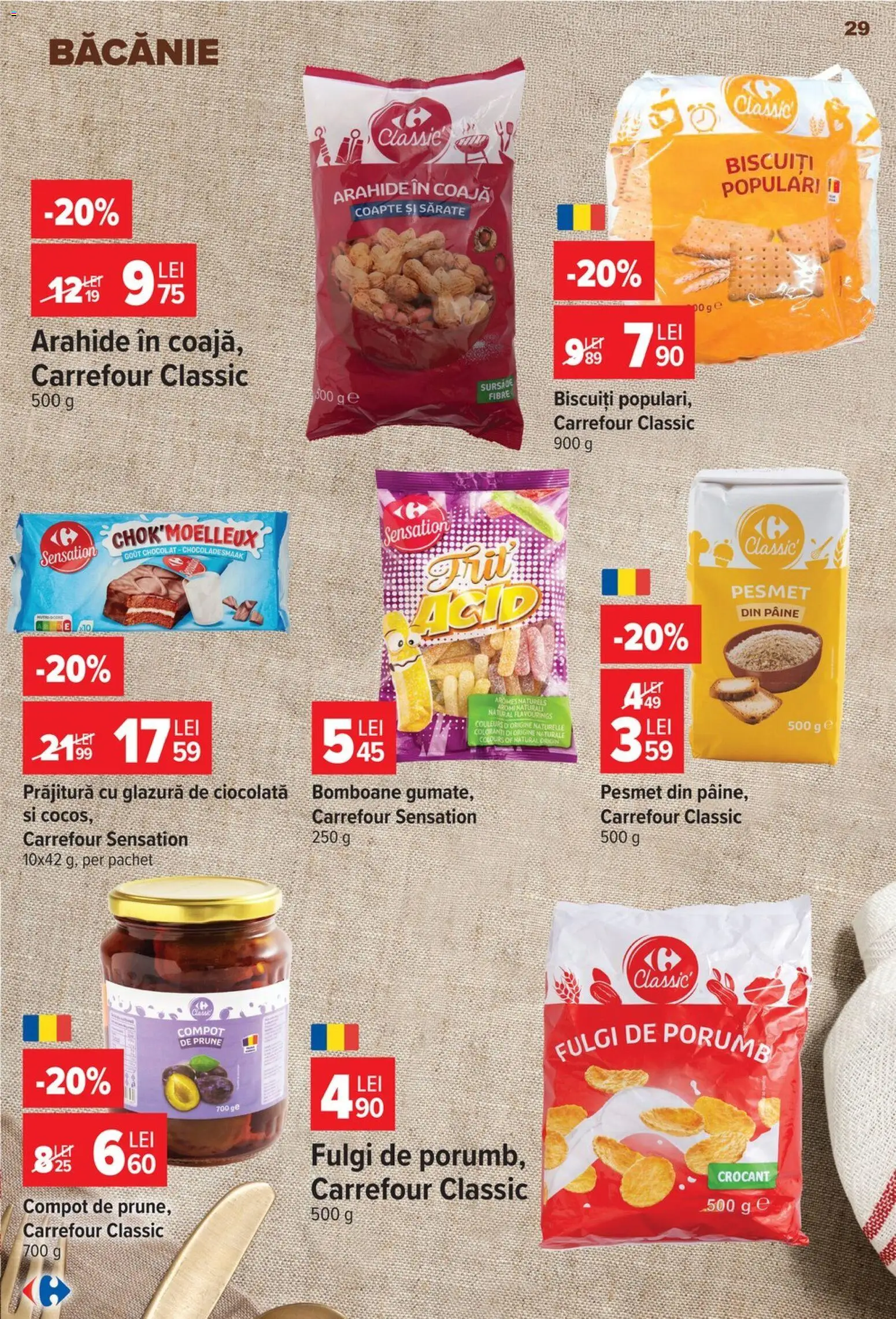 Catalog Carrefour 14 - 26 Octombrie 2026 | Pagina 29 | Produse: Prăjitură, Arahide, Ciocolată, Biscuiți