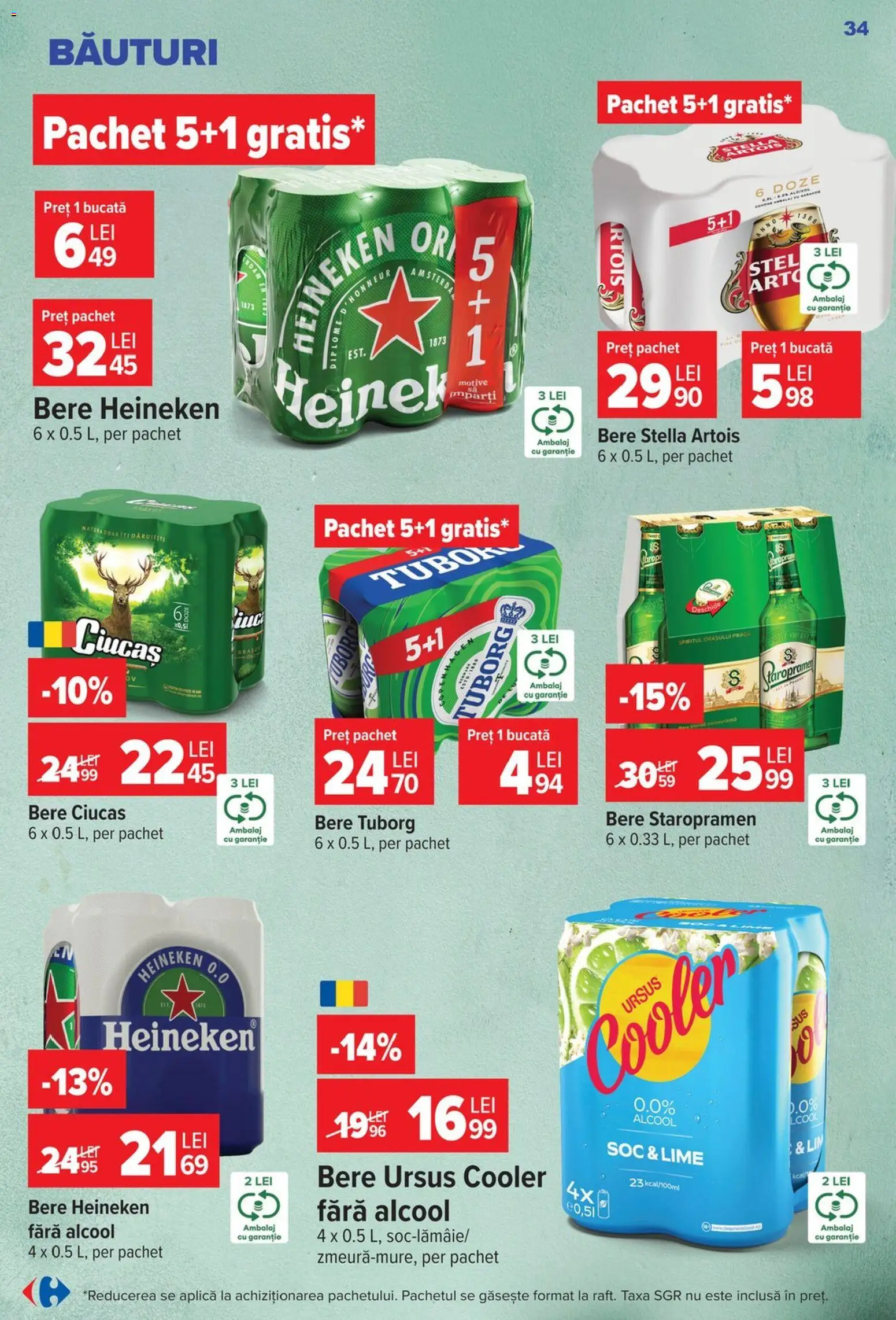Catalog Carrefour 14 - 26 Octombrie 2026 | Pagina 34 | Produse: Lime, Ursus, Ursus cooler, Bere