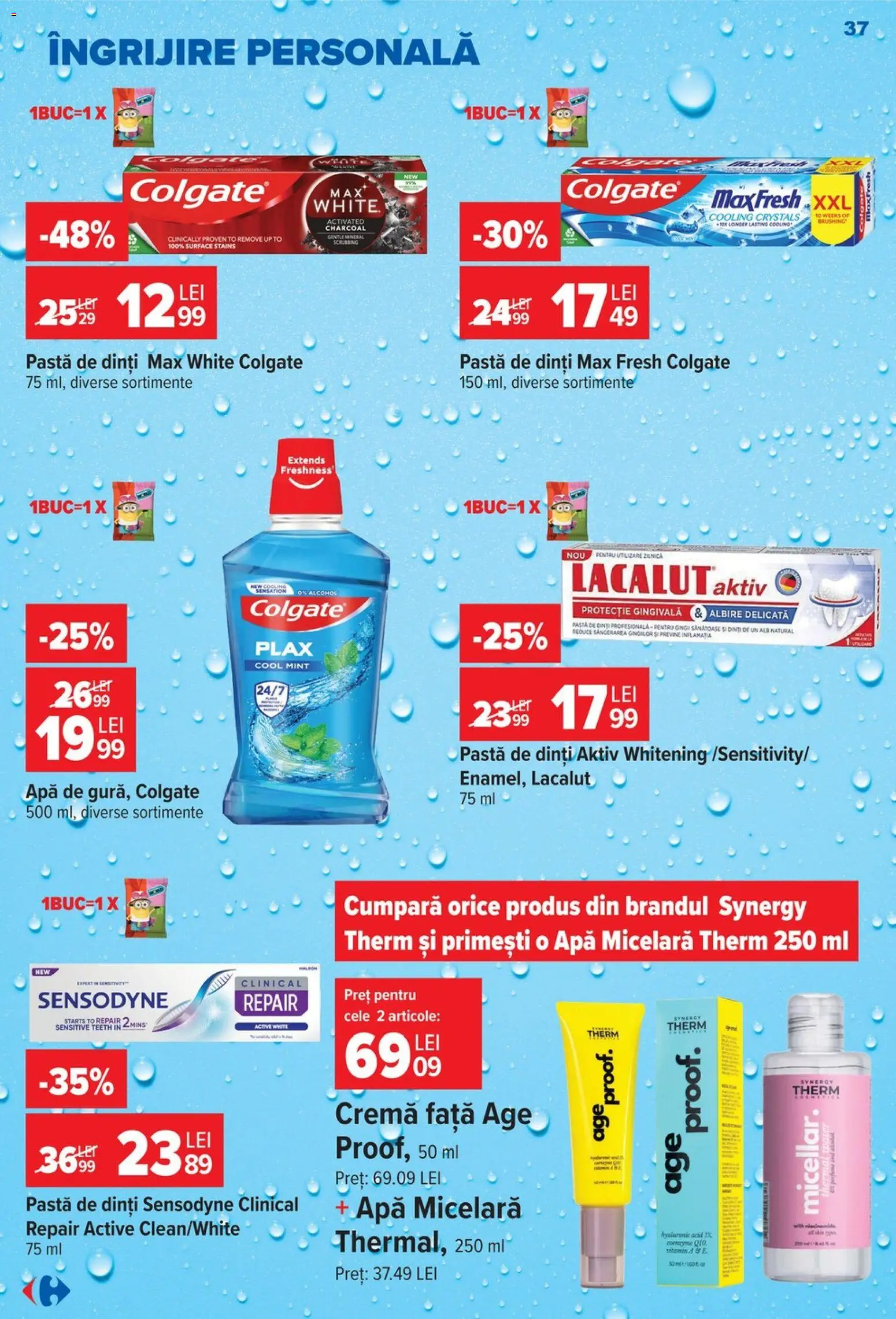 Catalog Carrefour 14 - 26 Octombrie 2026 | Pagina 37 | Produse: Active, Cremă, Pastă de dinți, Apă