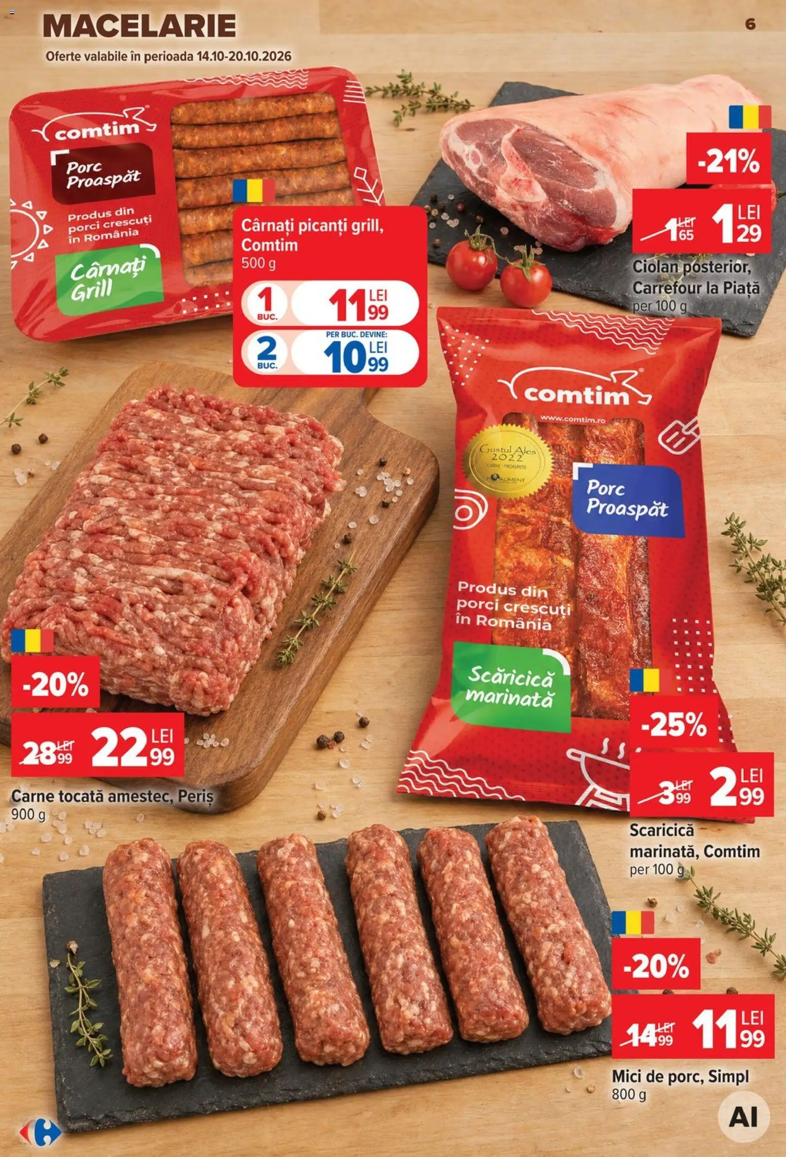 Catalog Carrefour 14 - 26 Octombrie 2026 | Pagina 6 | Produse: Grill, Mici, Carne tocată, Cârnați