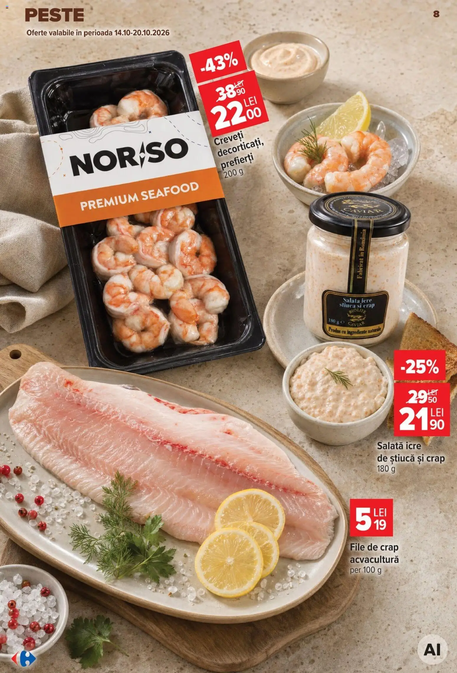 Catalog Carrefour 14 - 26 Octombrie 2026 | Pagina 8 | Produse: Premium, Pește, Salată