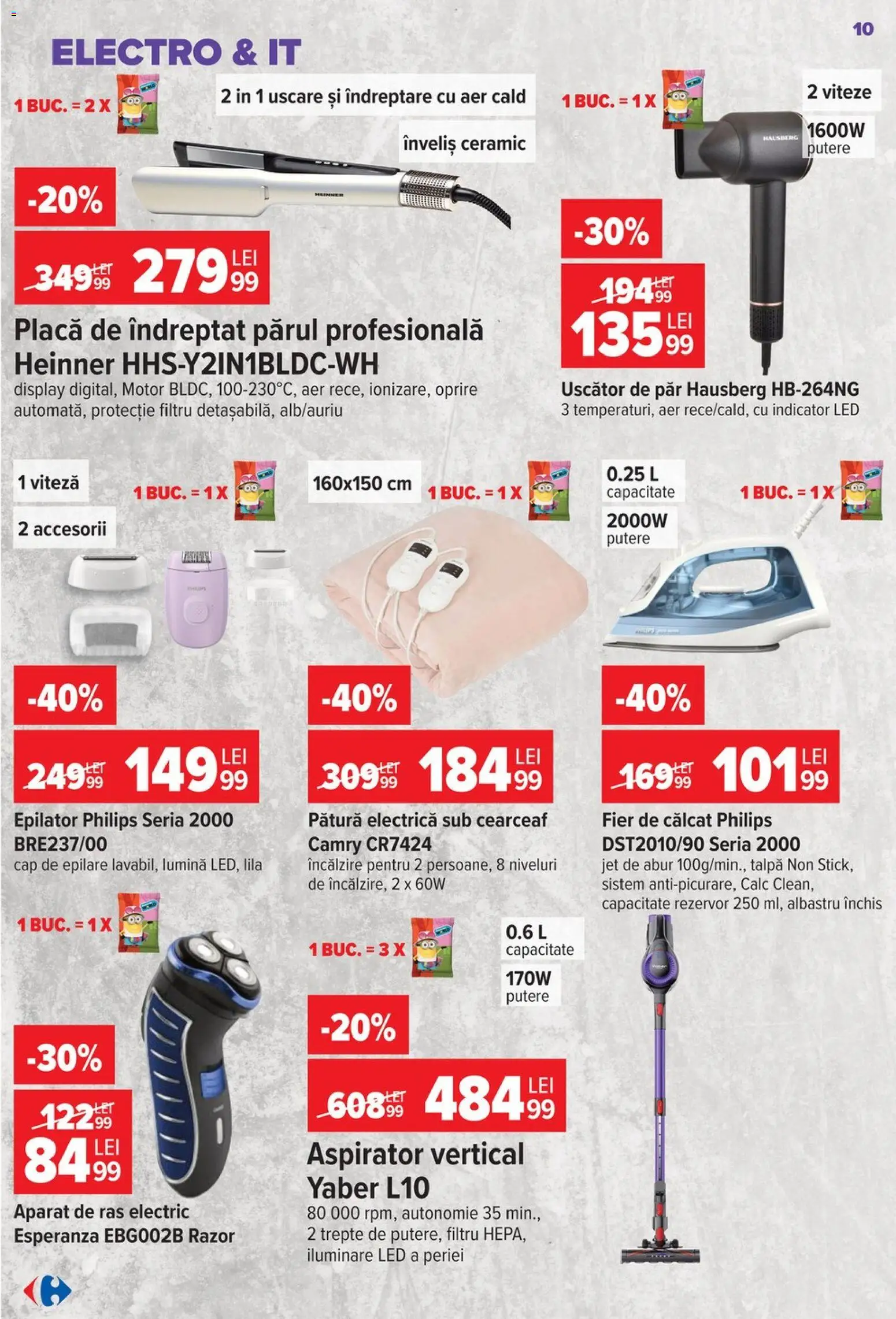 Catalog Carrefour 14 - 26 Octombrie 2026 | Pagina 10 | Produse: Epilator, Uscător De Păr, Placă De Îndreptat Părul, Pătură