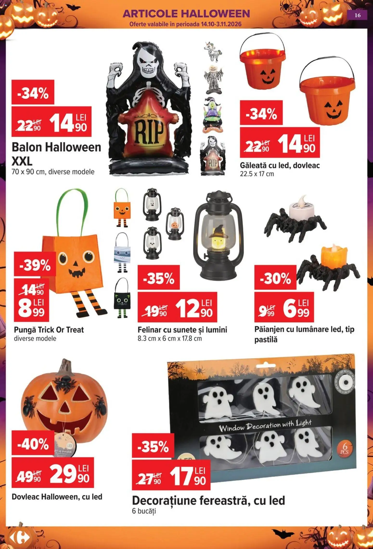 Catalog Carrefour 14 - 26 Octombrie 2026 | Pagina 16 | Produse: Pungă, Felinar, Lumânare, Lumini