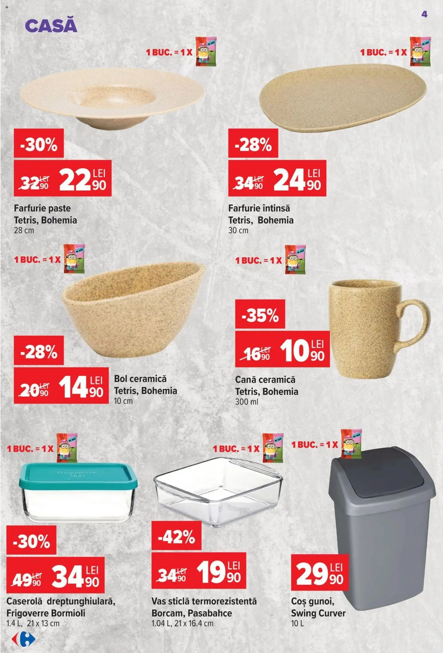 Catalog Carrefour 14 - 26 Octombrie 2026 | Pagina 4 | Produse: Caserola, Bol, Coș, Paste