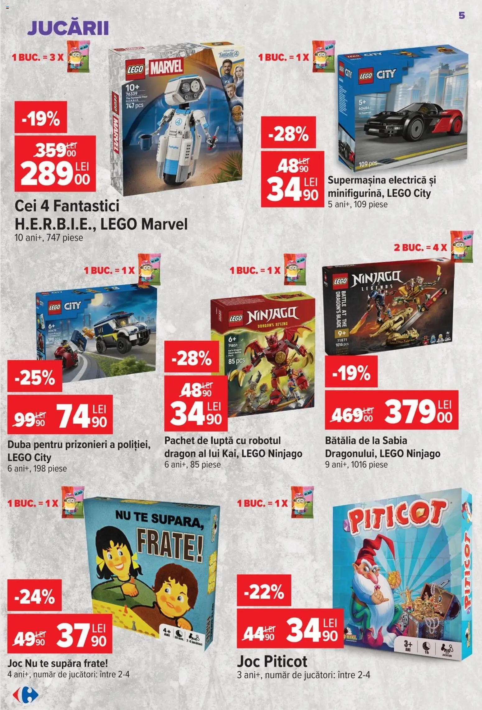 Catalog Carrefour 14 - 26 Octombrie 2026 | Pagina 5 | Produse: LEGO, Electrică, Joc