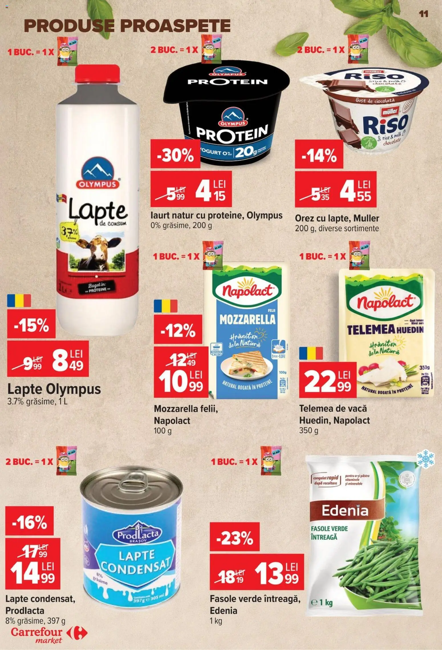 Catalog Carrefour 14 - 26 Octombrie 2026 | Pagina 11 | Produse: Proteine, Mozzarella, Lapte, Orez