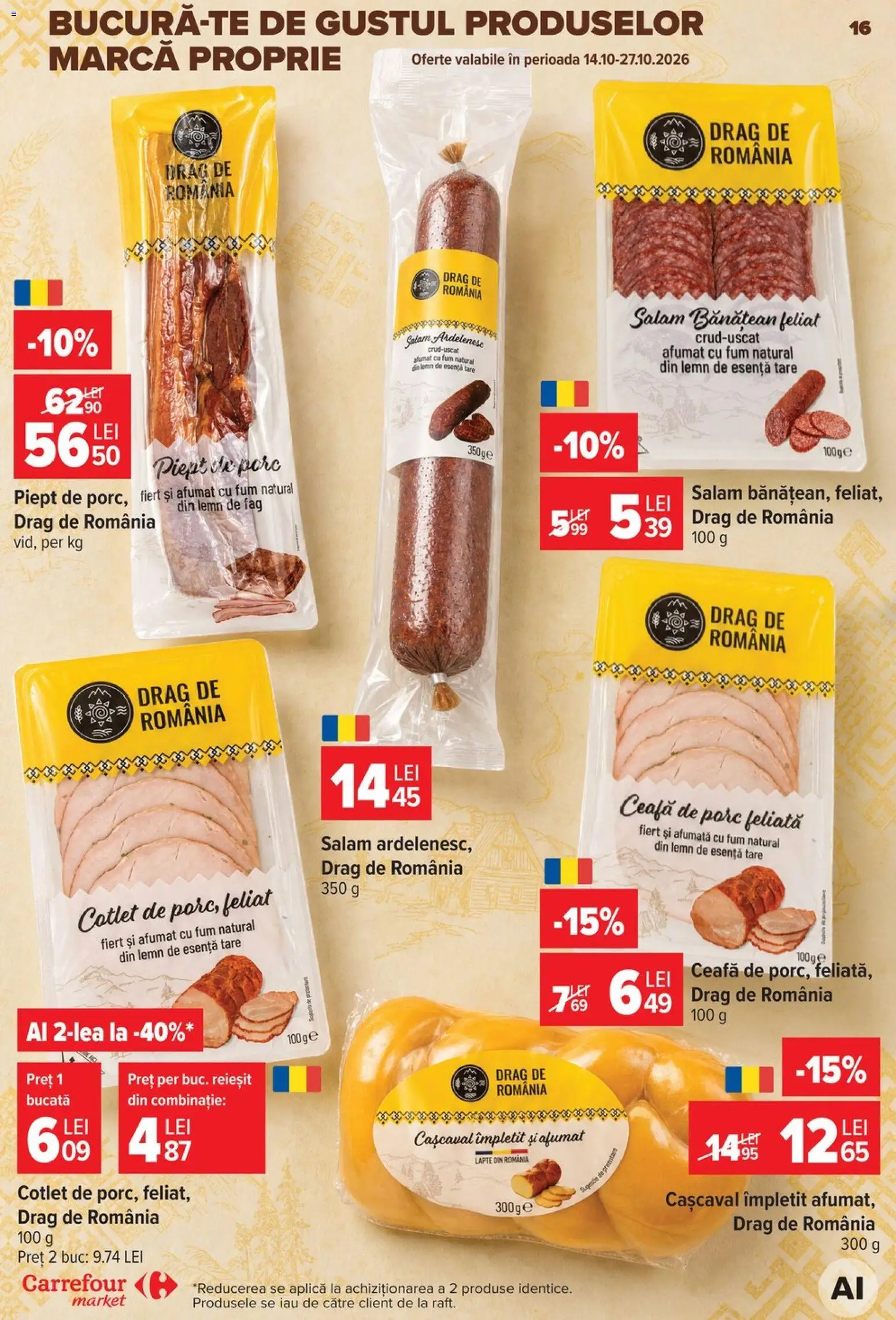 Catalog Carrefour 14 - 26 Octombrie 2026 | Pagina 16 | Produse: Aplică, Cotlet, Piept de Porc, Salam