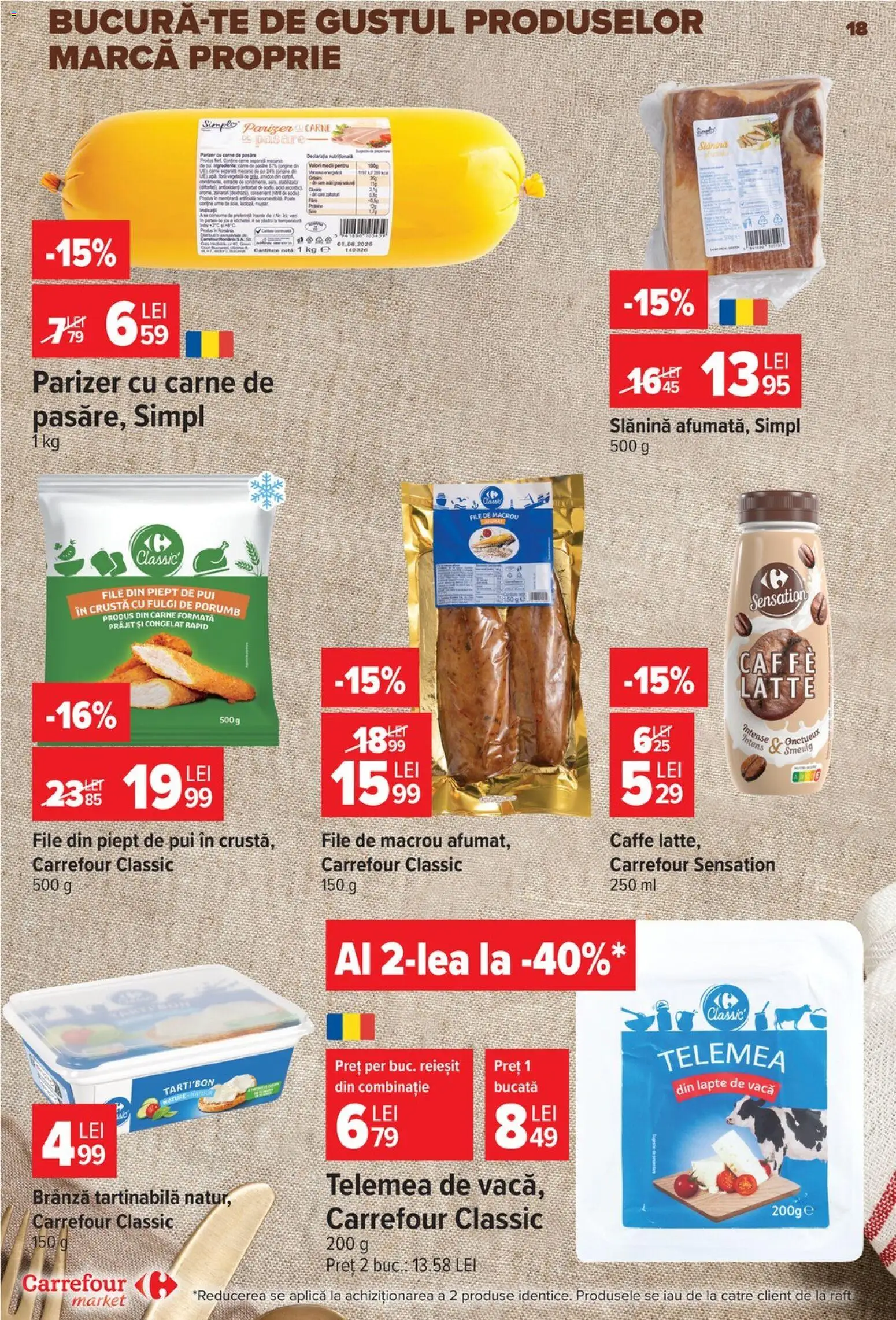Catalog Carrefour 14 - 26 Octombrie 2026 | Pagina 18 | Produse: Carrefour Classic, Raft, Lapte, Parizer