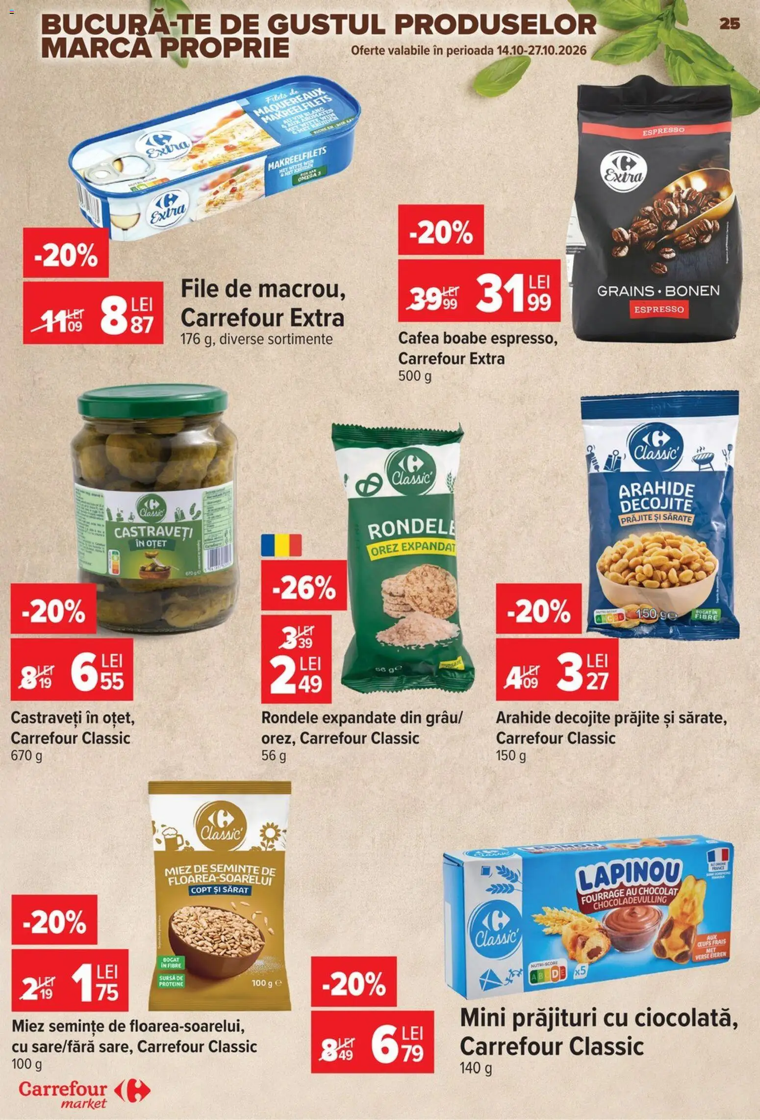 Catalog Carrefour 14 - 26 Octombrie 2026 | Pagina 25 | Produse: Carrefour Classic, Arahide, Cafea, Castraveți