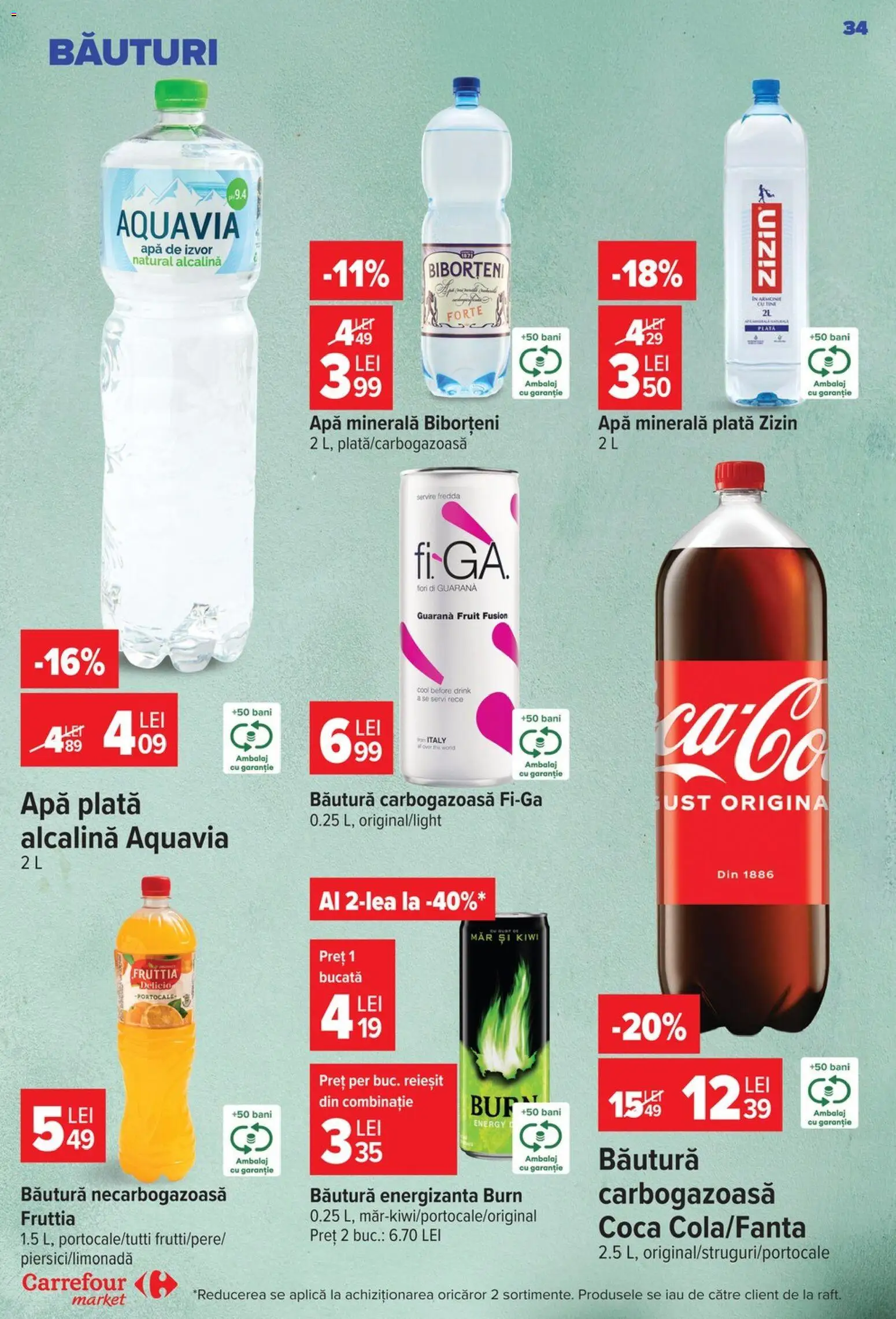 Catalog Carrefour 14 - 26 Octombrie 2026 | Pagina 34 | Produse: Aplică, Apa minerala plata, Kiwi, Apă