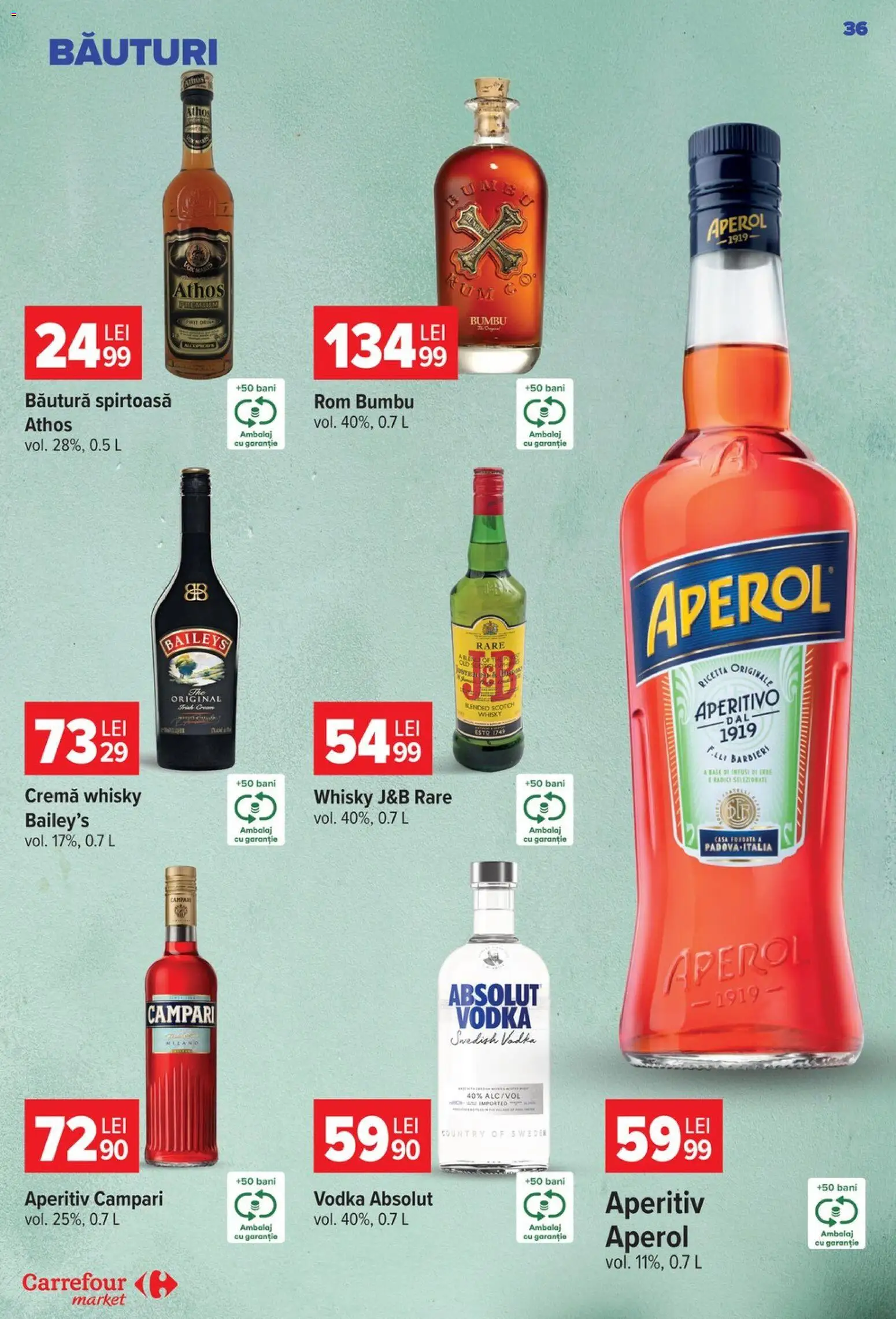 Catalog Carrefour 14 - 26 Octombrie 2026 | Pagina 36 | Produse: Premium, Campari, Cremă, Vodka