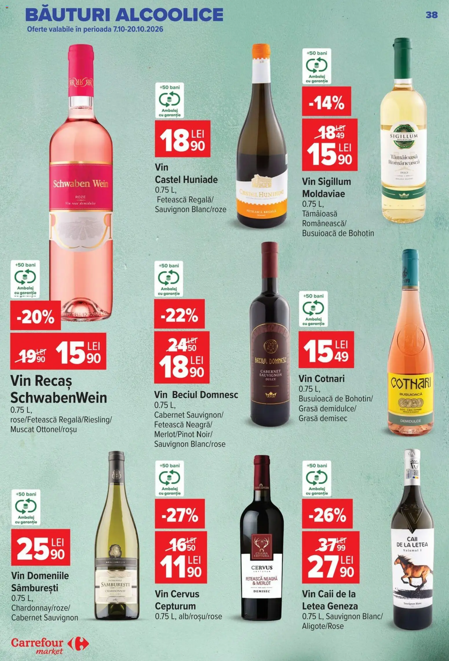 Catalog Carrefour 14 - 26 Octombrie 2026 | Pagina 38 | Produse: Castel huniade, Vin, Sauvignon