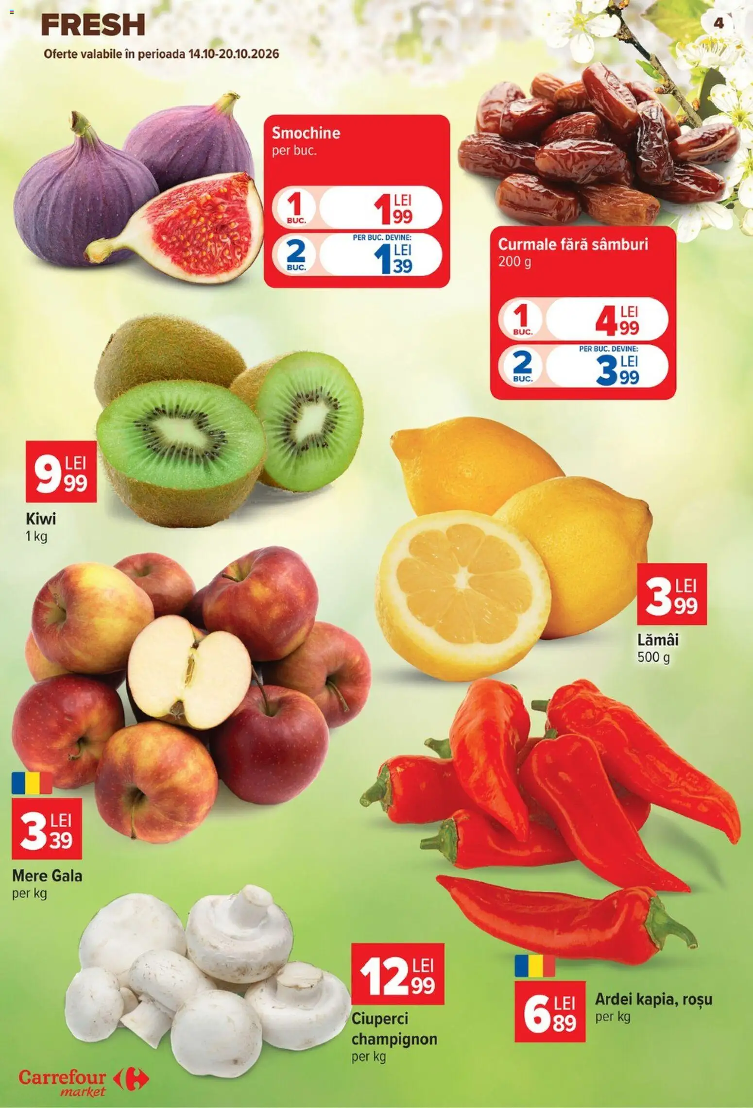 Catalog Carrefour 14 - 26 Octombrie 2026 | Pagina 4 | Produse: Lamai, Ardei, Mere, Kiwi