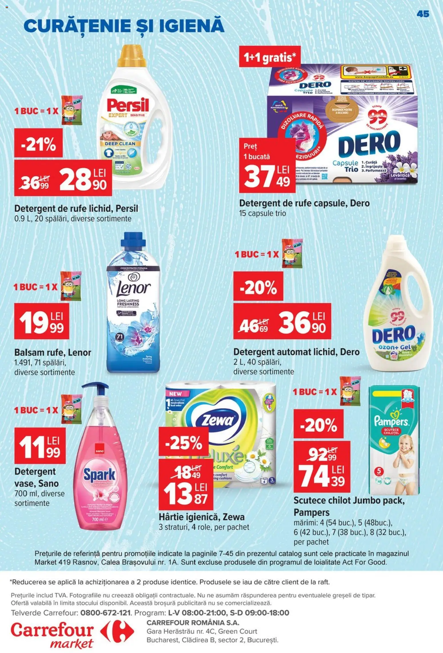 Catalog Carrefour 14 - 26 Octombrie 2026 | Pagina 45 | Produse: Pampers, Aplică, Detergent Automat, Scutece