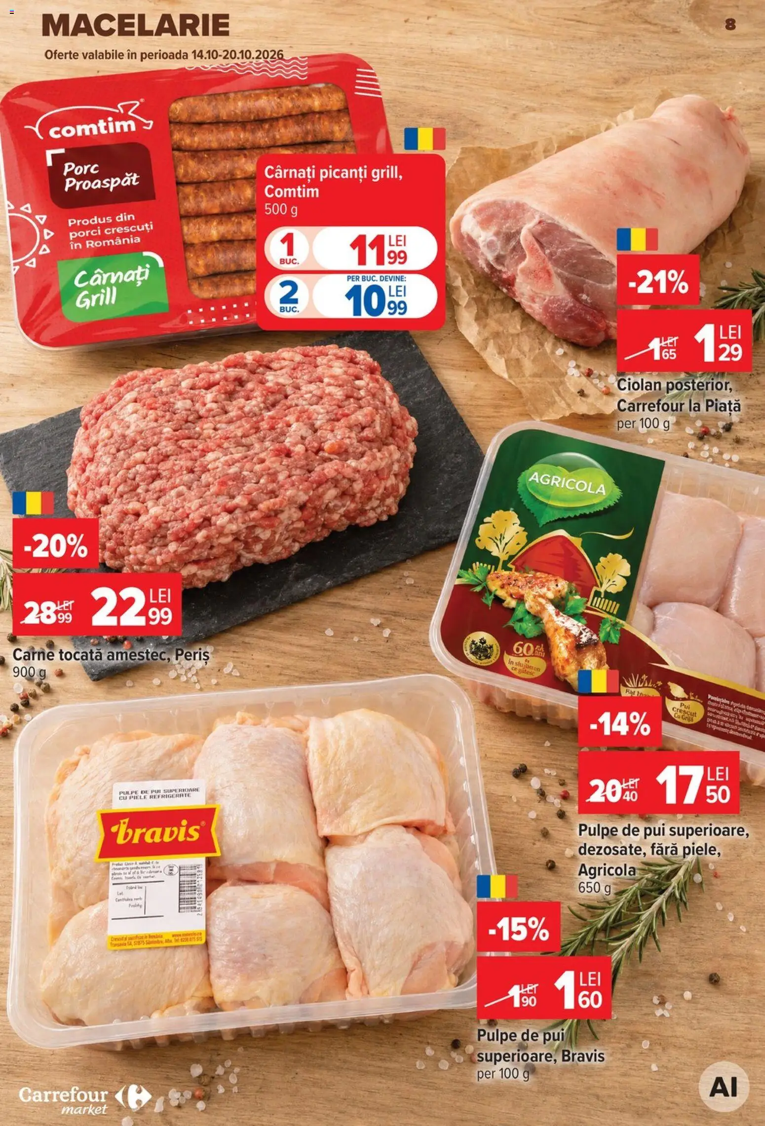 Catalog Carrefour 14 - 26 Octombrie 2026 | Pagina 8 | Produse: Grill, Agricola, Pui, Carne tocată