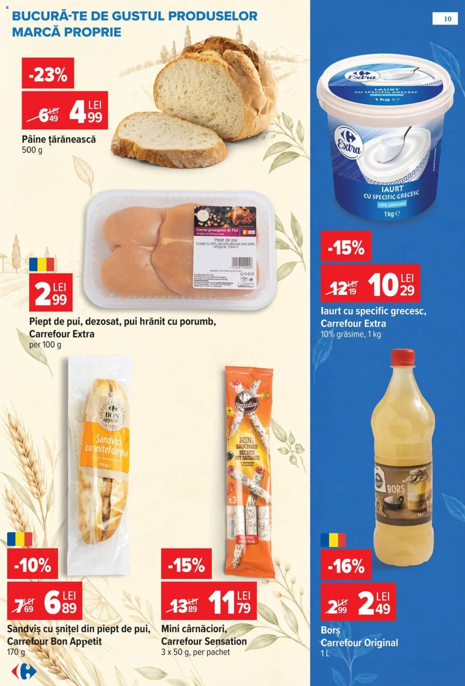 Catalog Carrefour 14 - 26 Octombrie 2026 | Pagina 10 | Produse: Pui, Borș, Iaurt, Pâine