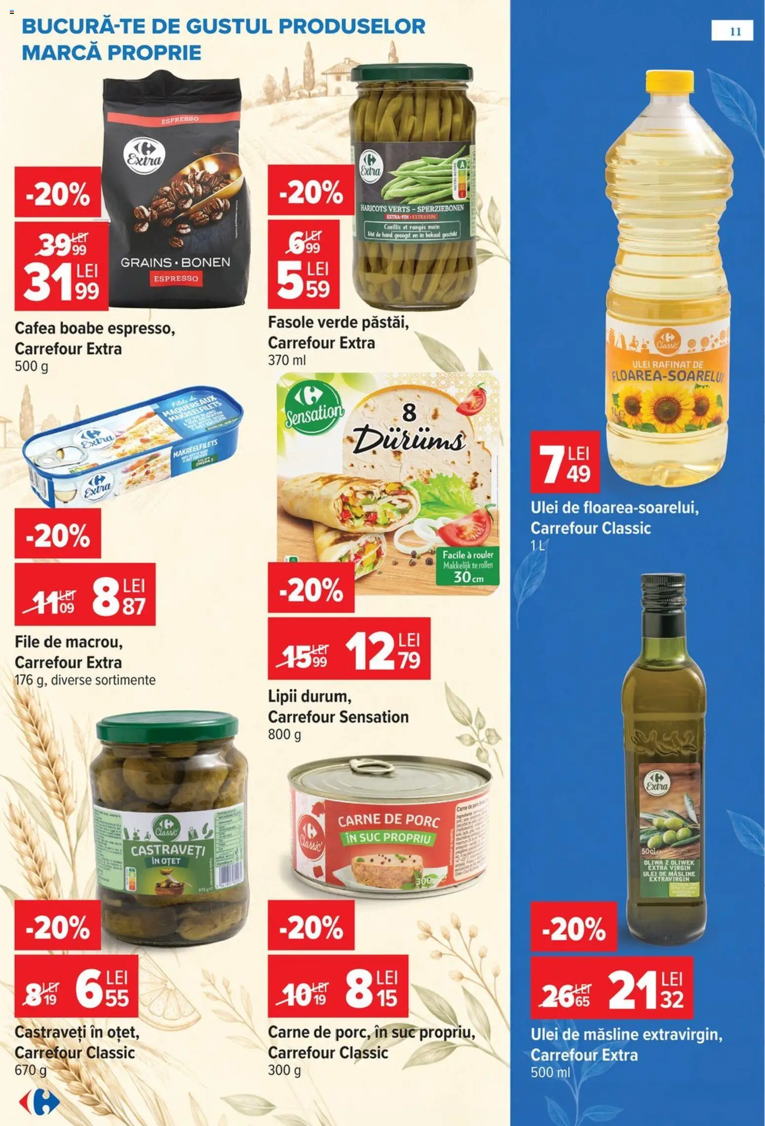 Catalog Carrefour 14 - 26 Octombrie 2026 | Pagina 11 | Produse: Carrefour Classic, Ulei de masline, Fasole verde, Castraveți