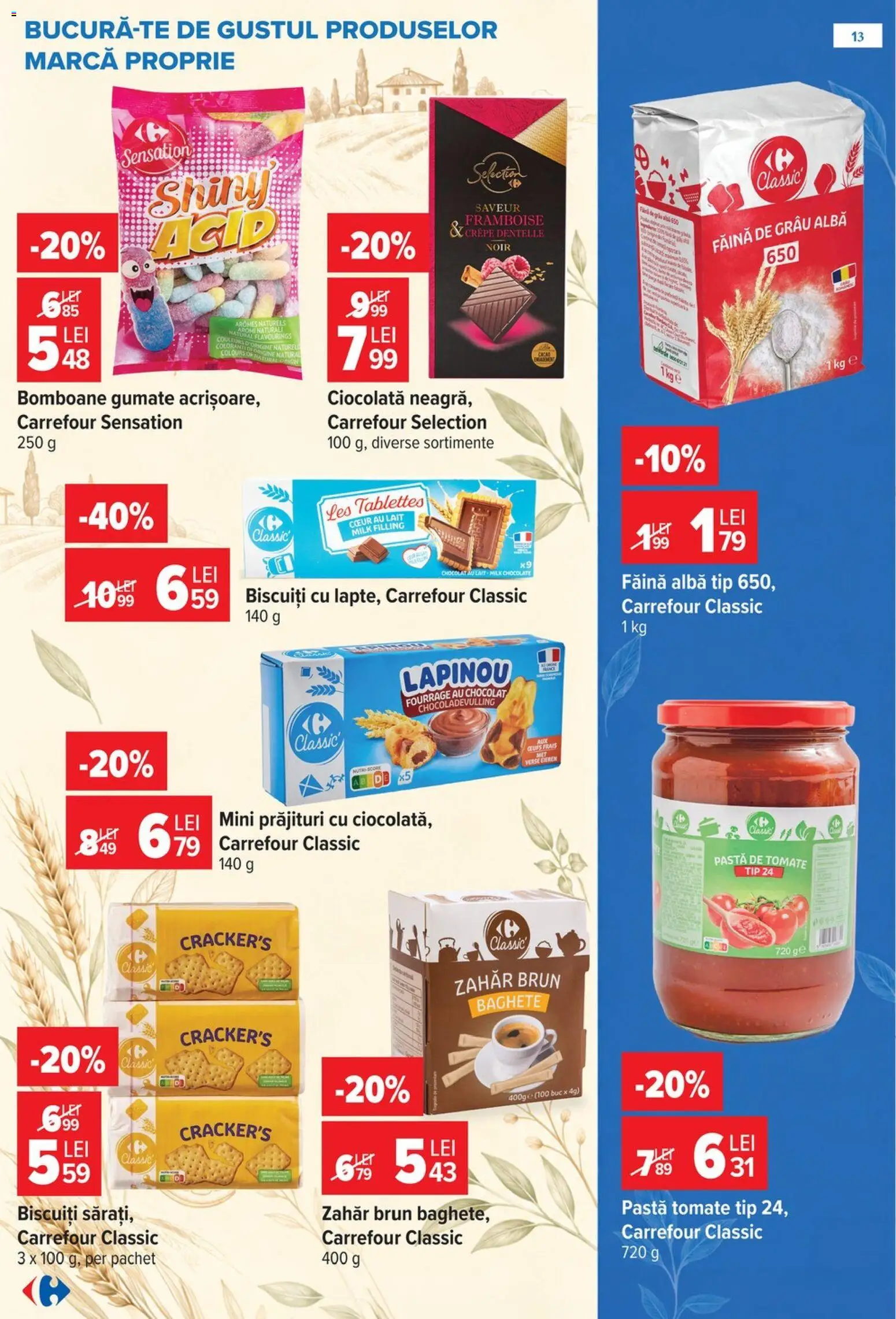 Catalog Carrefour 14 - 26 Octombrie 2026 | Pagina 13 | Produse: Carrefour Classic, Făină, Biscuiți, Zahăr