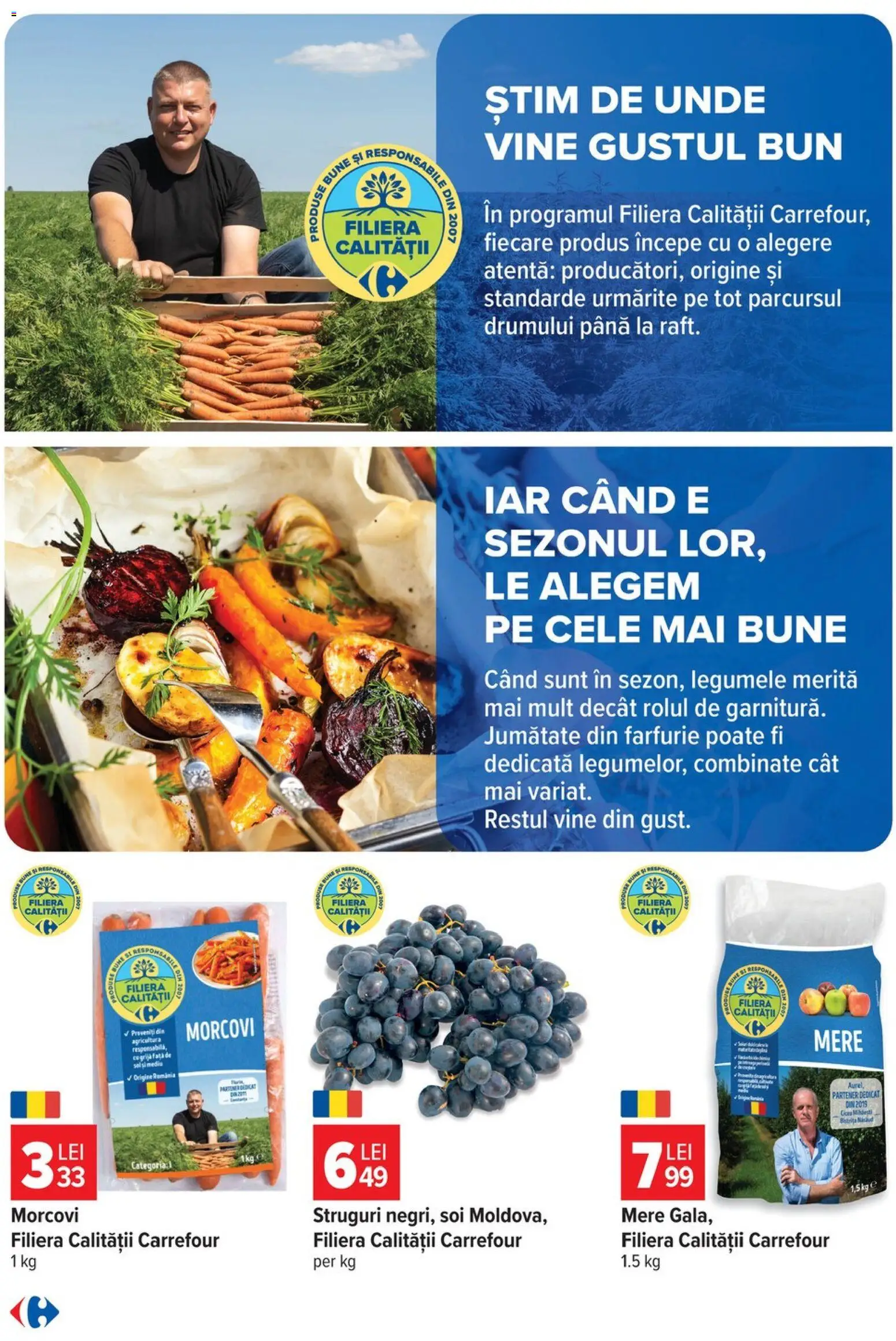 Catalog Carrefour 14 - 26 Octombrie 2026 | Pagina 3 | Produse: Struguri, Farfurie, Mere, Morcovi