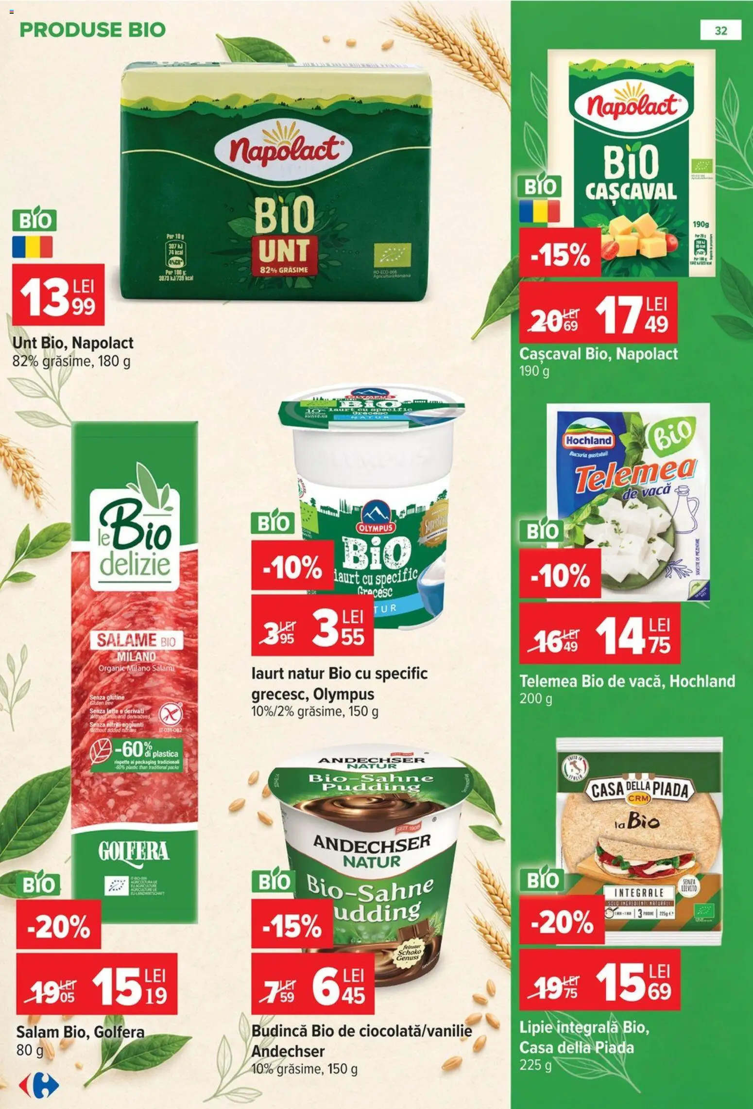 Catalog Carrefour 14 - 26 Octombrie 2026 | Pagina 32 | Produse: Bio, Cașcaval, Unt, Hochland