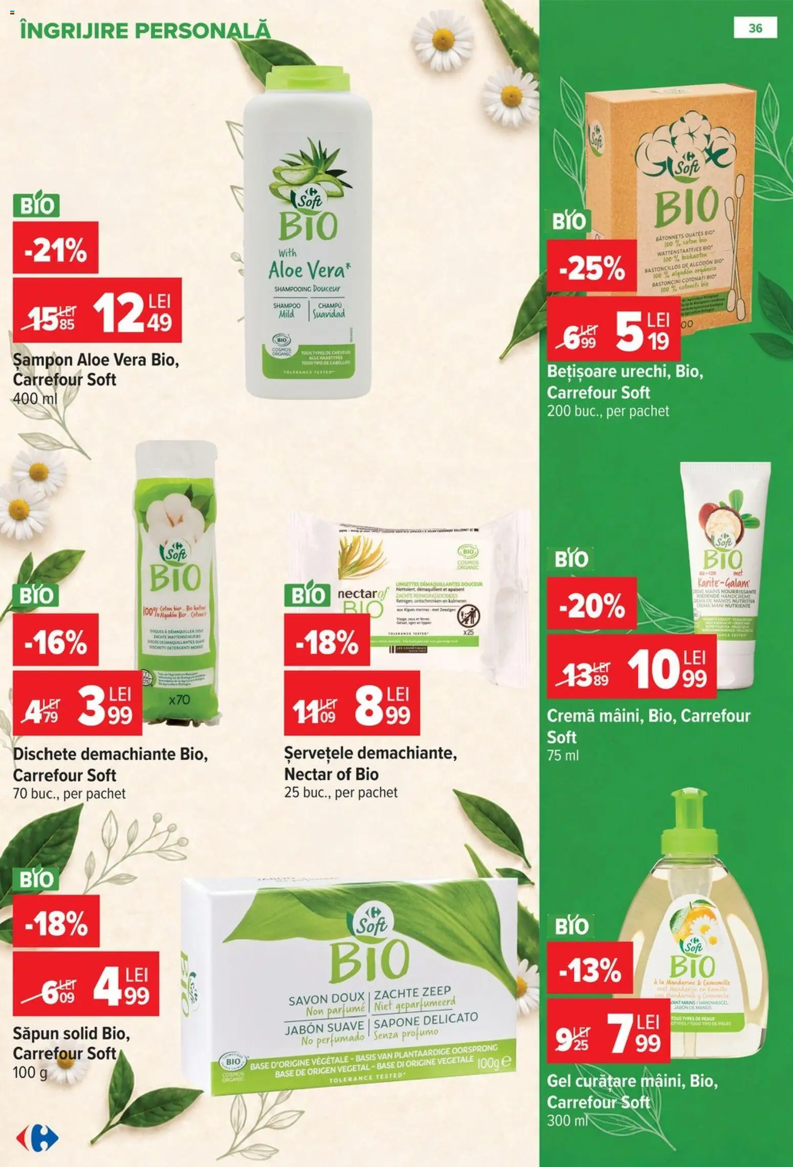 Catalog Carrefour 14 - 26 Octombrie 2026 | Pagina 36 | Produse: Bio, Săpun solid, Șampon, Cremă