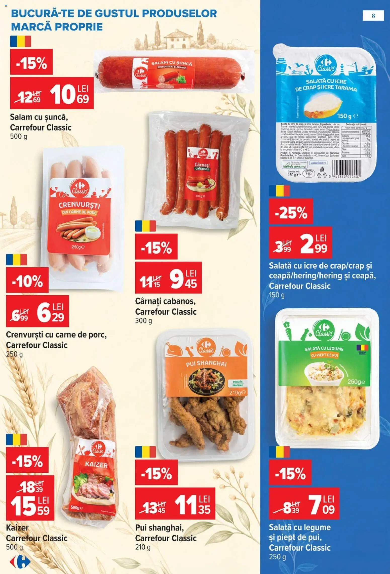 Catalog Carrefour 14 - 26 Octombrie 2026 | Pagina 8 | Produse: Pui, Carne De Porc, Salată cu icre, Legume