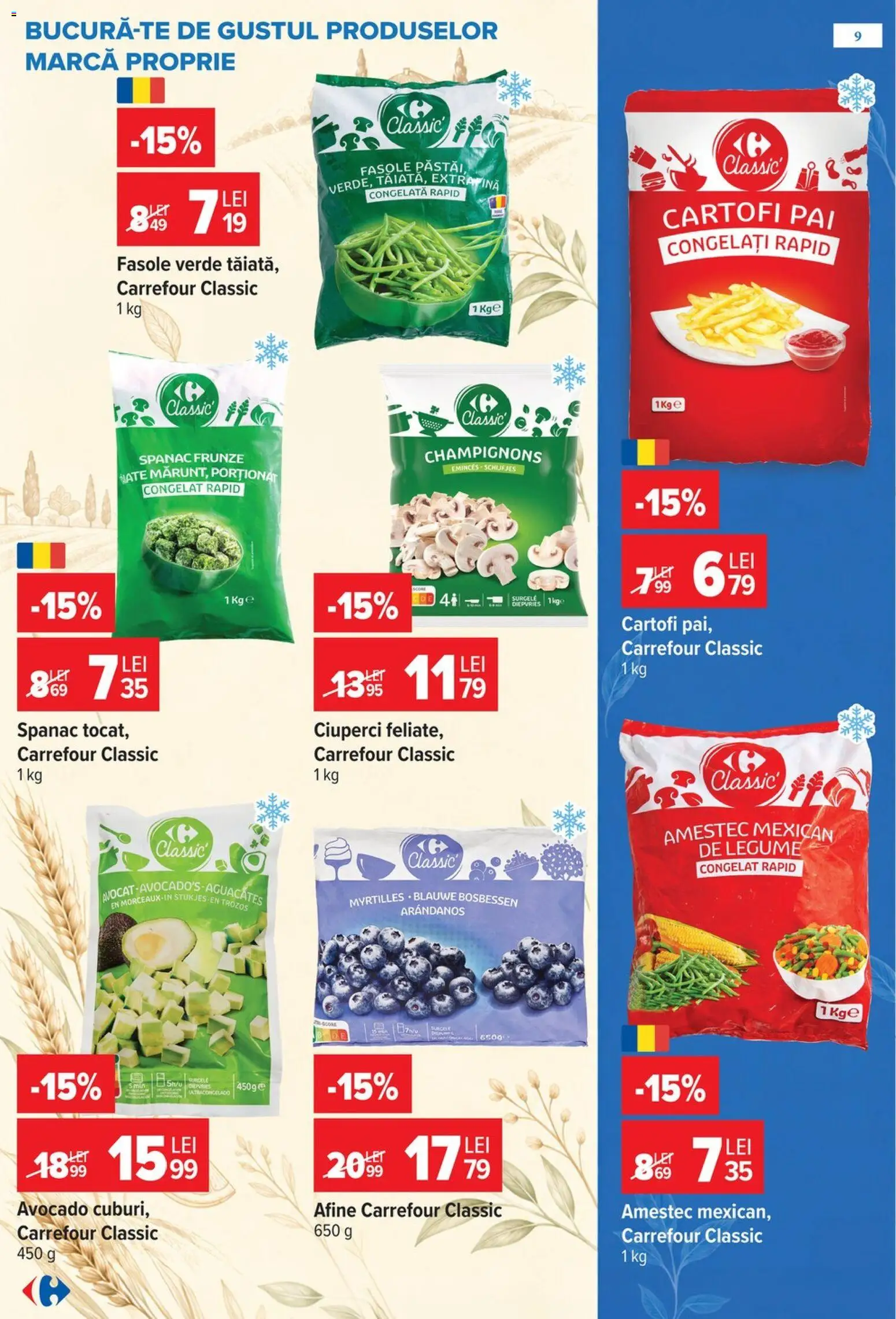 Catalog Carrefour 14 - 26 Octombrie 2026 | Pagina 9 | Produse: Spanac, Fasole verde, Avocado, Cartofi