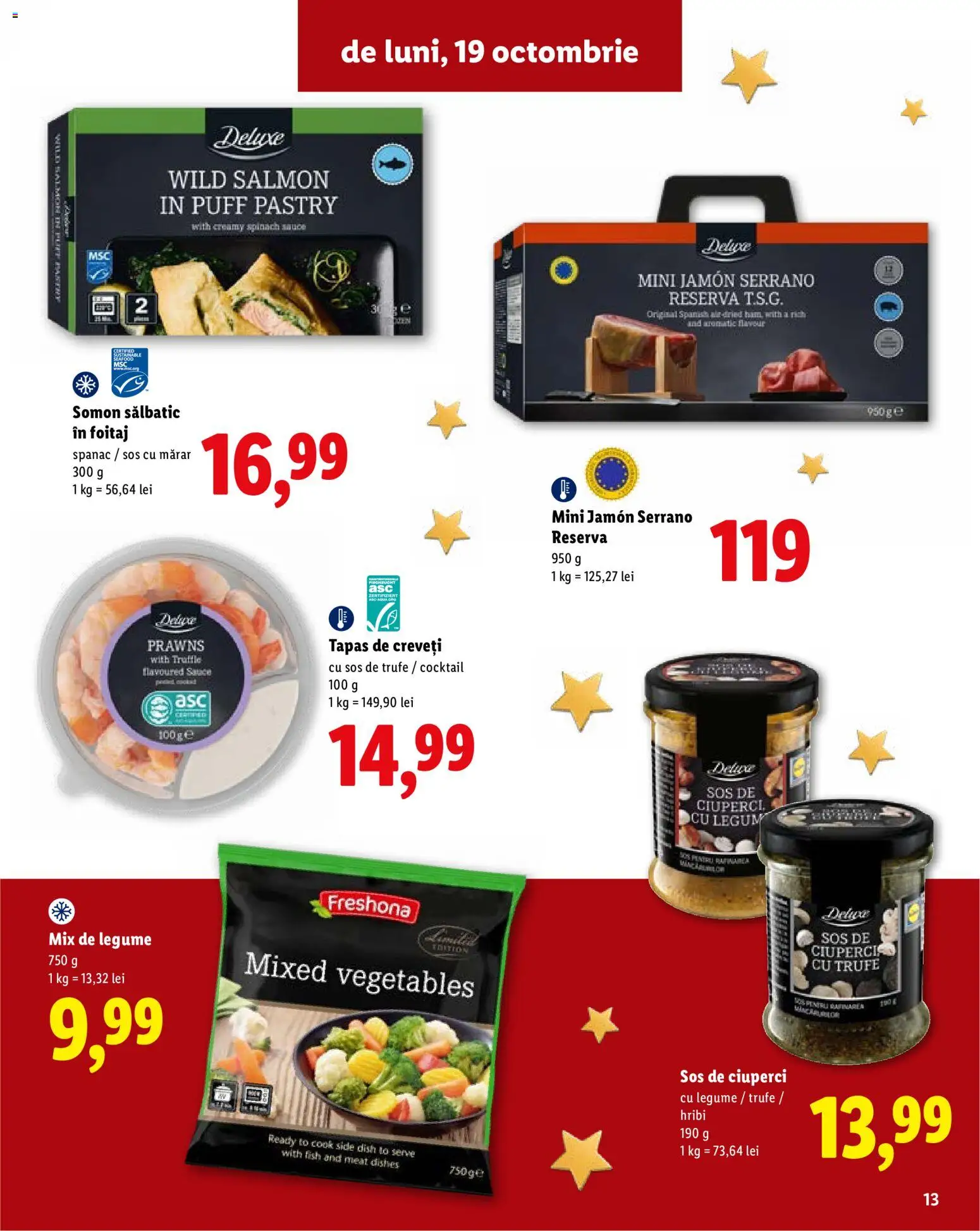 Catalog LIDL 19 Octombrie - 30 Decembrie 2026 | Pagina 13 | Produse: Ciuperci, Somon, Sos, Deluxe