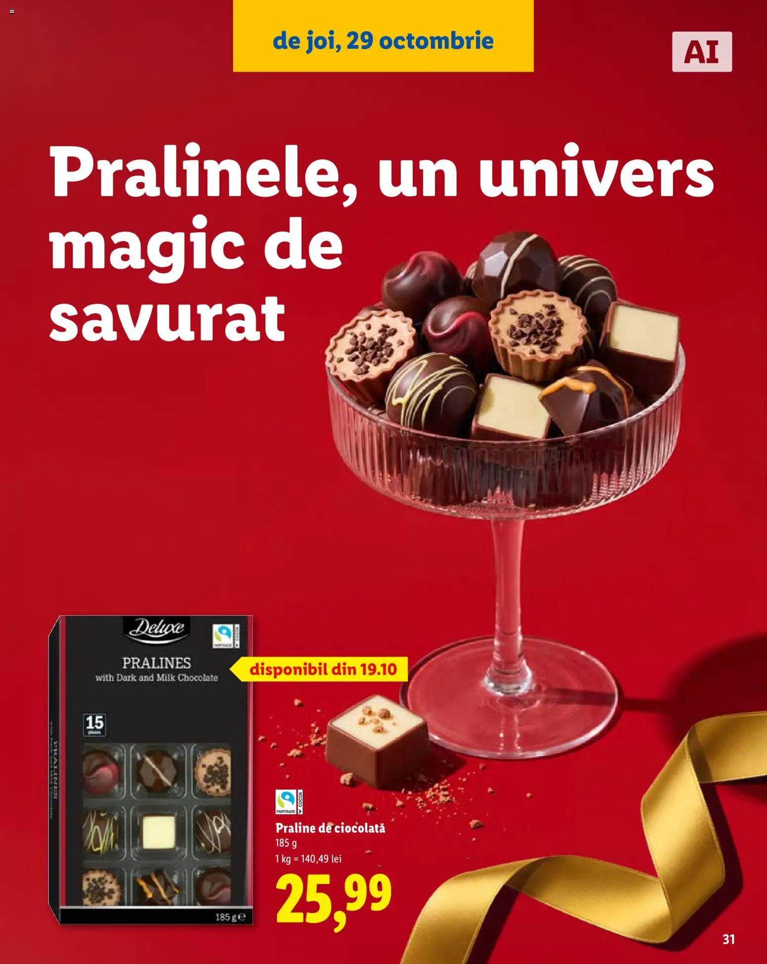 Catalog LIDL 19 Octombrie - 30 Decembrie 2026 | Pagina 31 | Produse: Magic, Praline, Ciocolată, Deluxe