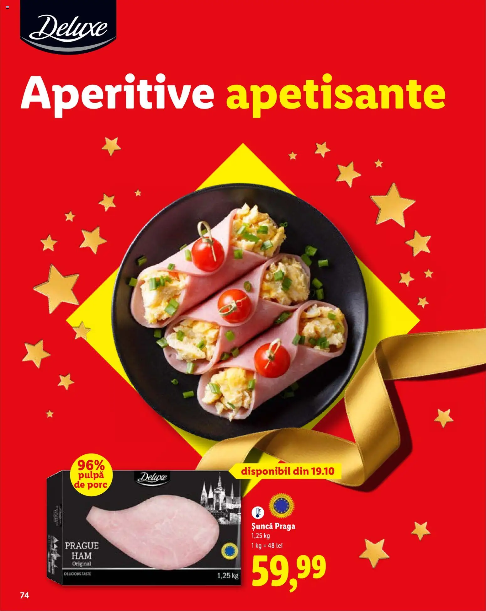 Catalog LIDL 19 Octombrie - 30 Decembrie 2026 | Pagina 74 | Produse: Sunca praga, Șuncă, Deluxe