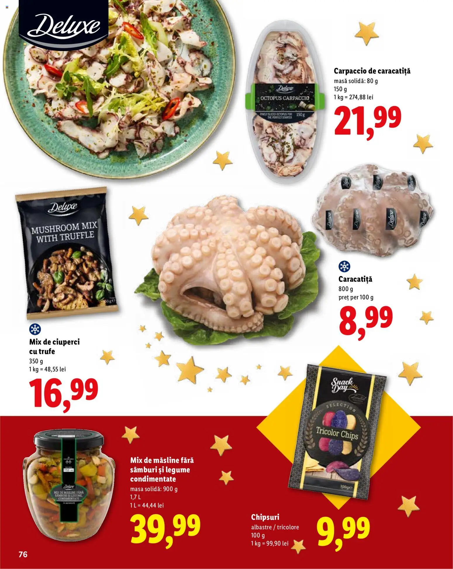 Catalog LIDL 19 Octombrie - 30 Decembrie 2026 | Pagina 76 | Produse: Carpaccio, Măsline, Chipsuri, Deluxe