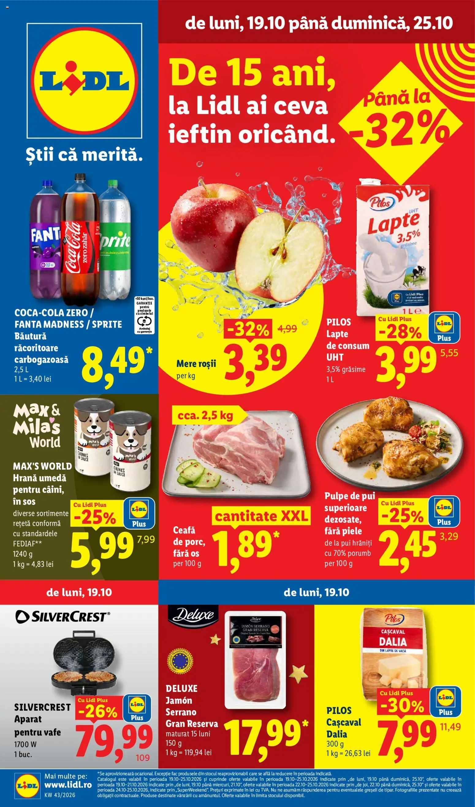 Catalog LIDL 19 - 24 Octombrie 2026 | Pagina 1 | Produse: Vafe, Fanta, Cola, Sos