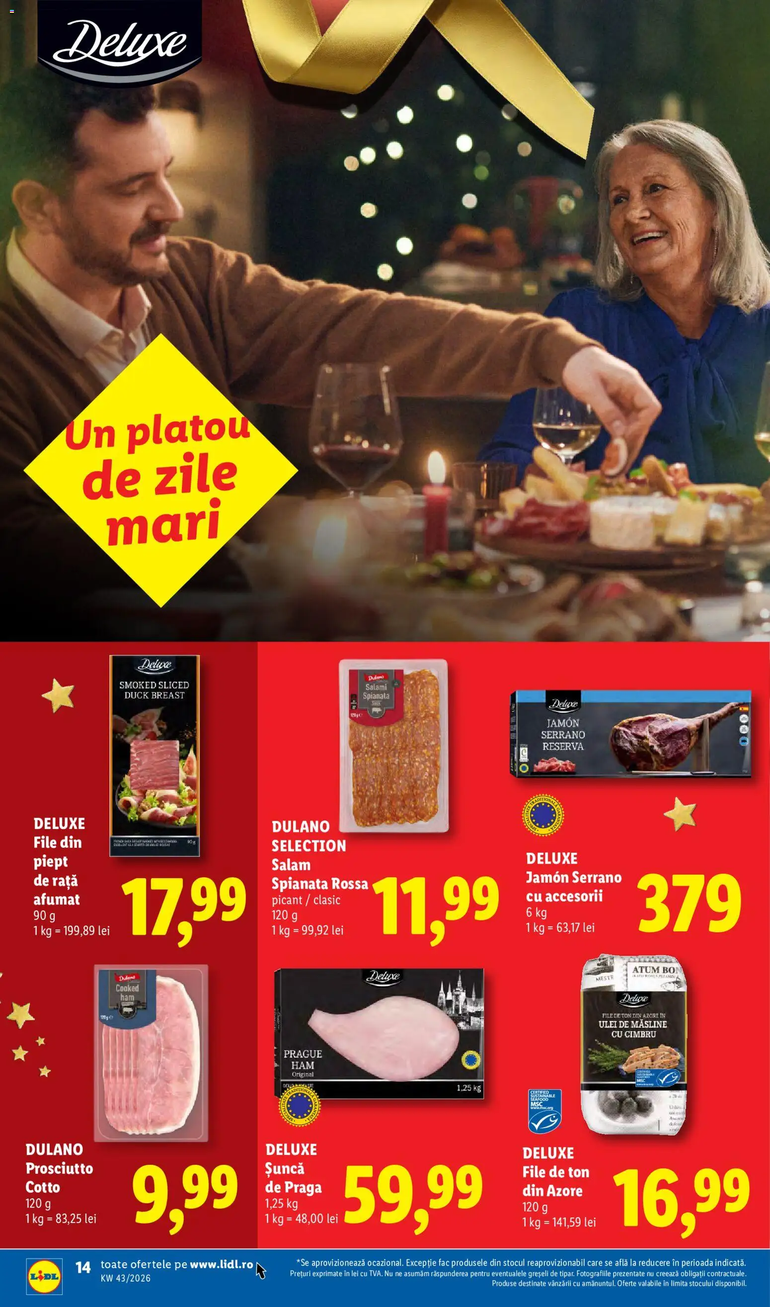 Catalog LIDL 19 - 24 Octombrie 2026 | Pagina 14 | Produse: Măsline, Ulei de masline, Salam, Deluxe